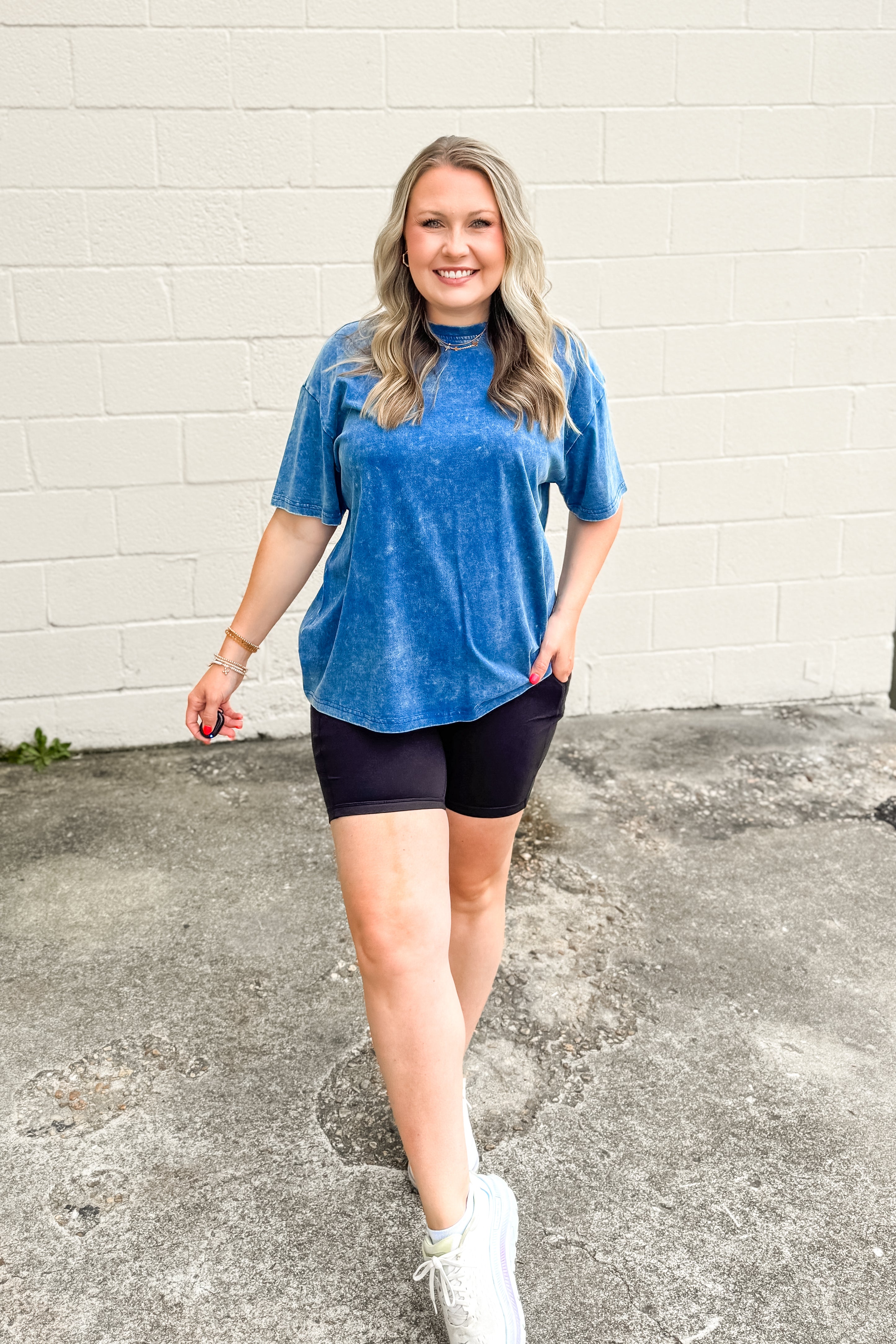 Collins Mineral Wash Top, Classic Blue