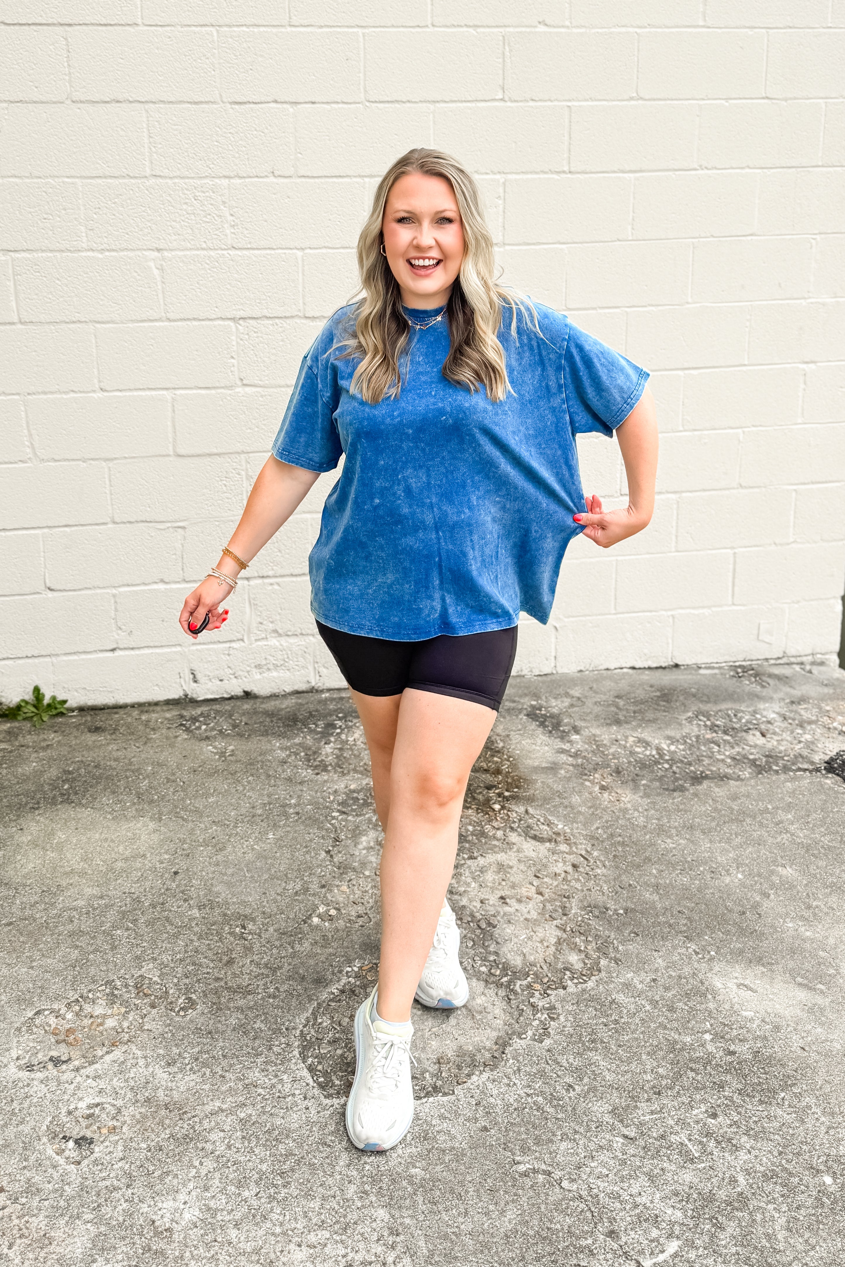 Collins Mineral Wash Top, Classic Blue