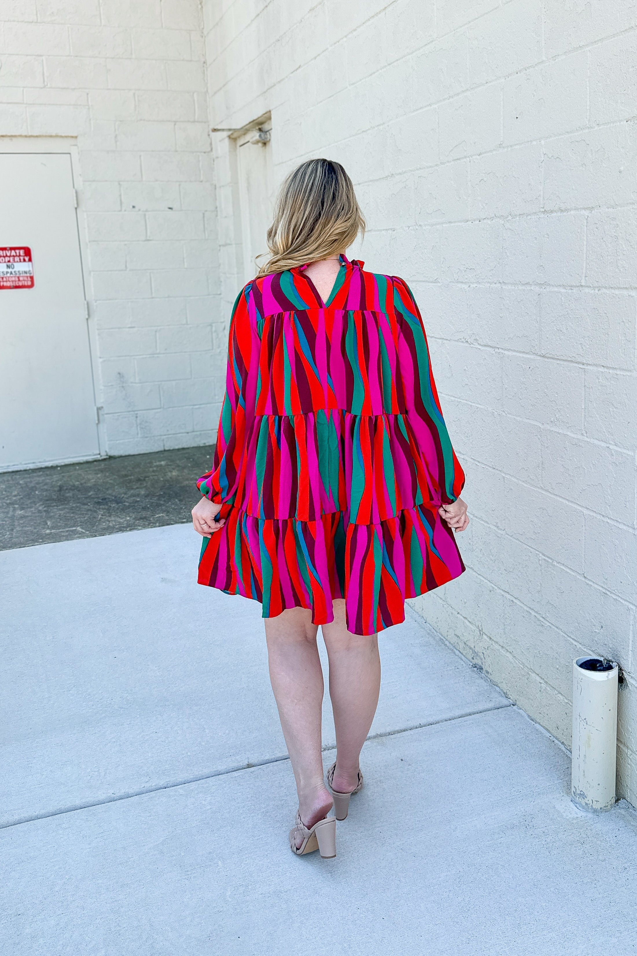 Living On Love Abstract Tiered Dress