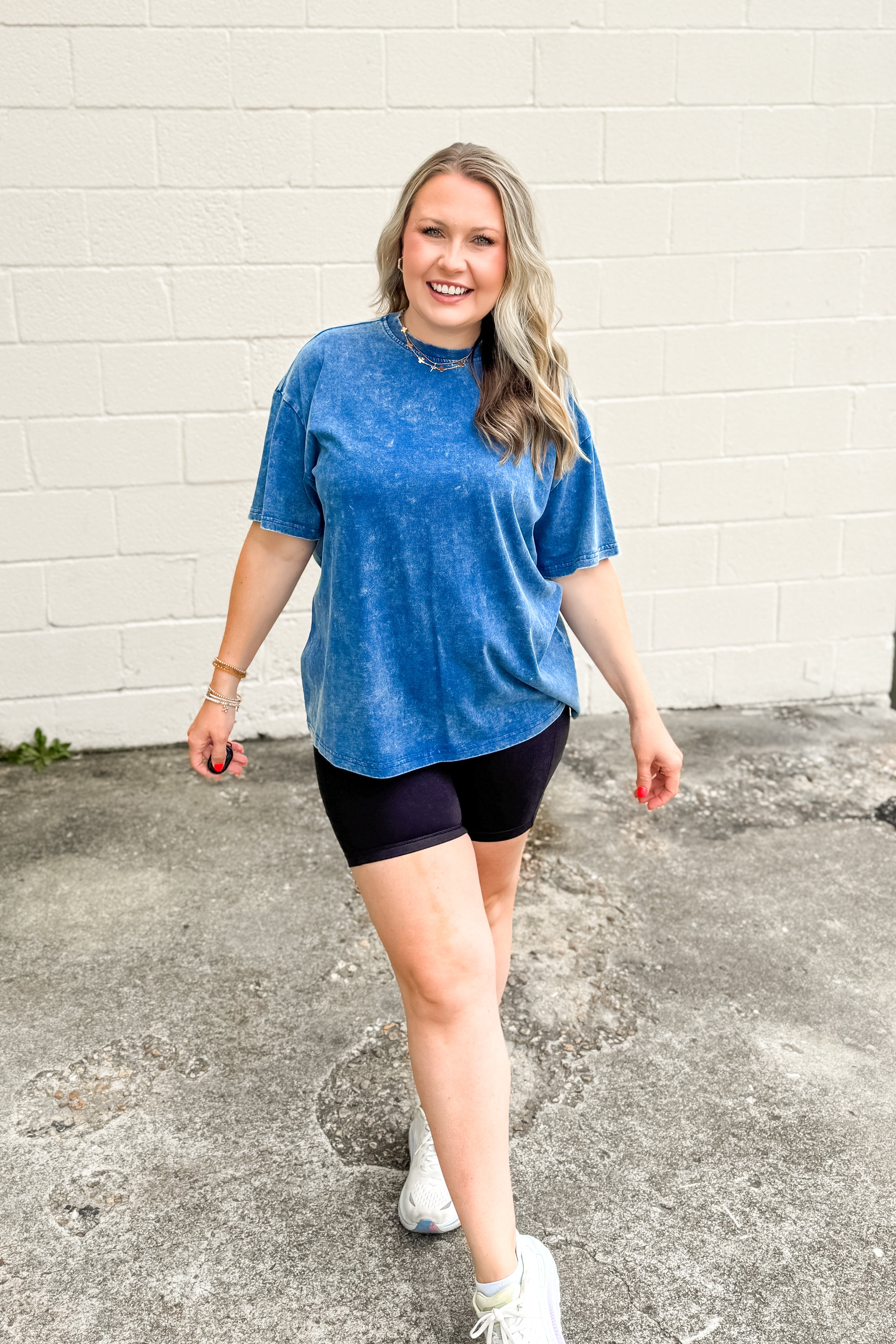 Collins Mineral Wash Top, Classic Blue