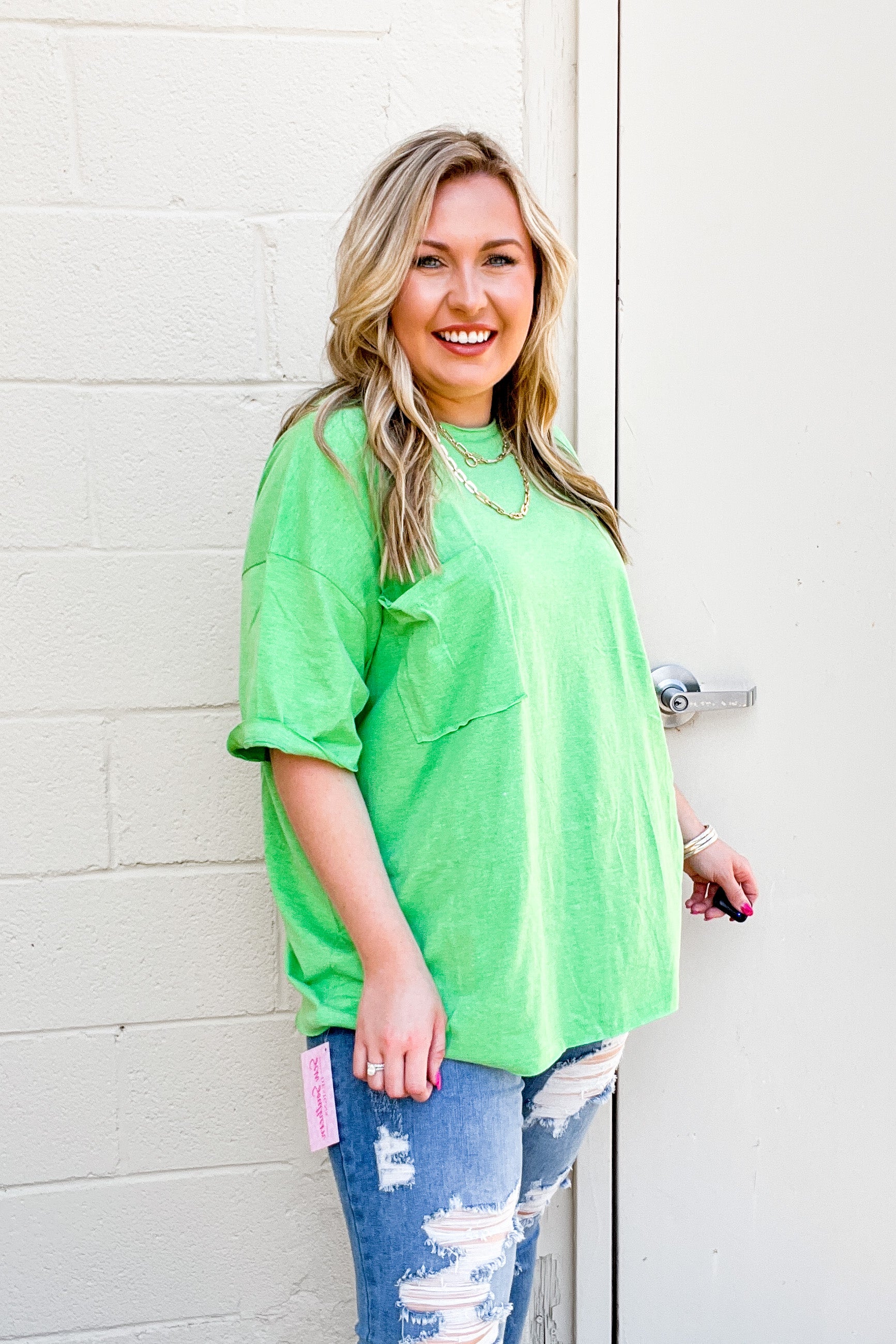 RESTOCK | Emma Oversized Boyfriend Top, Heather Green