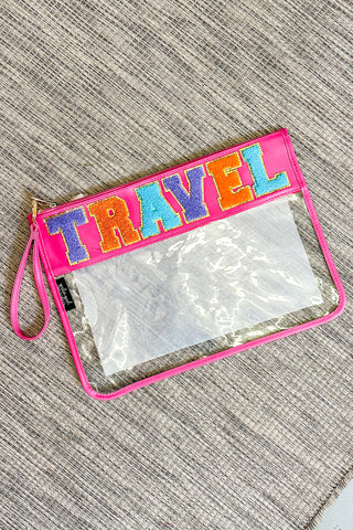TRAVEL Oversized Clear Pouch, Multi