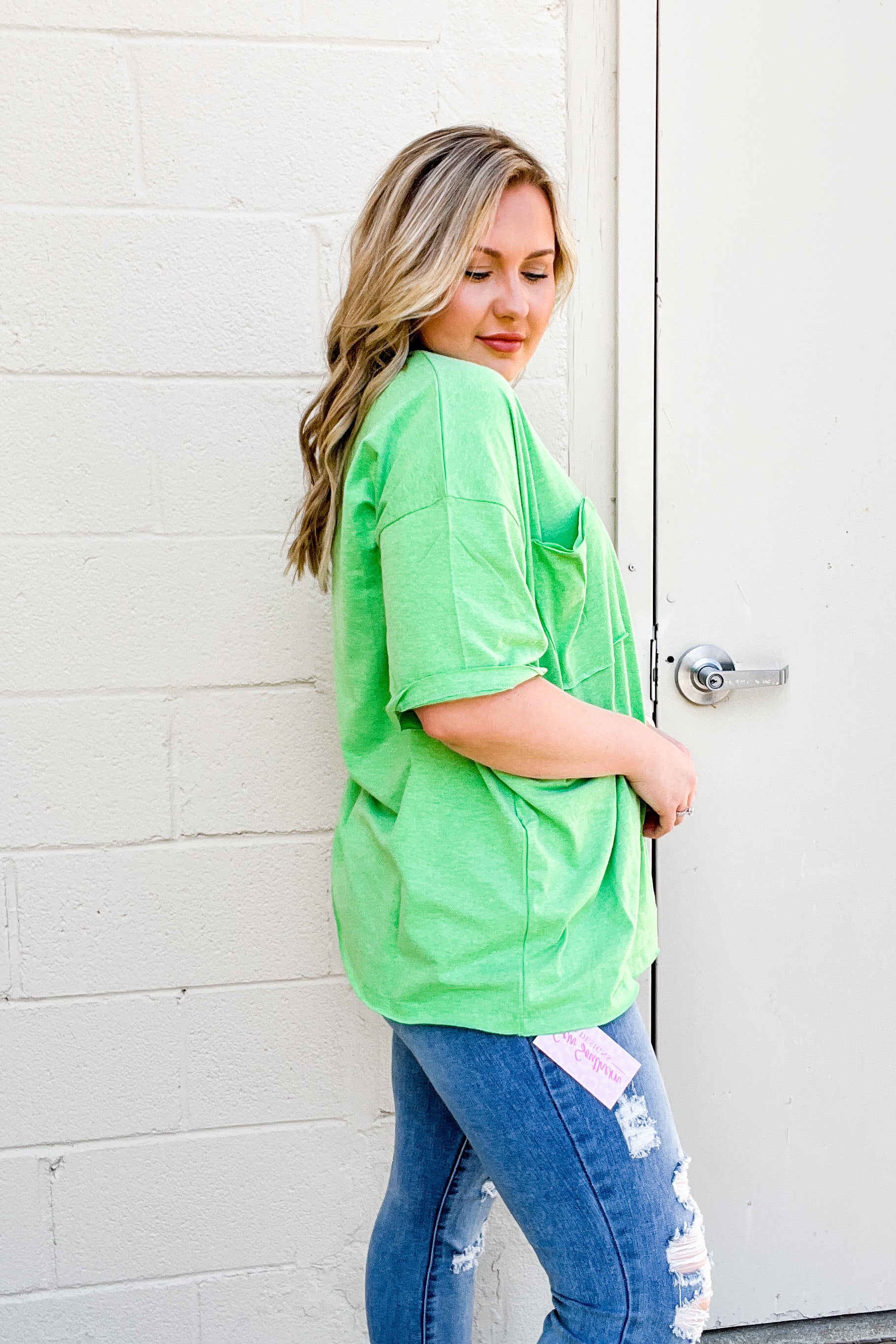 RESTOCK | Emma Oversized Boyfriend Top, Heather Green