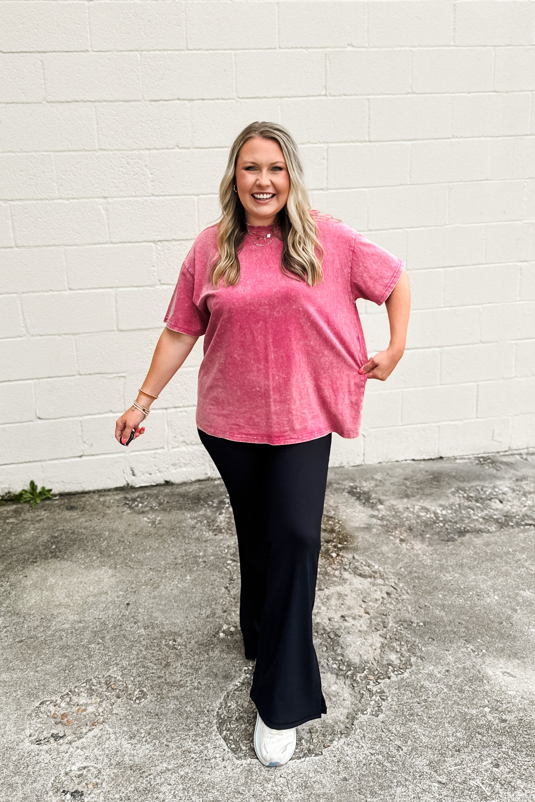 Collins Mineral Wash Top, Ash Pink