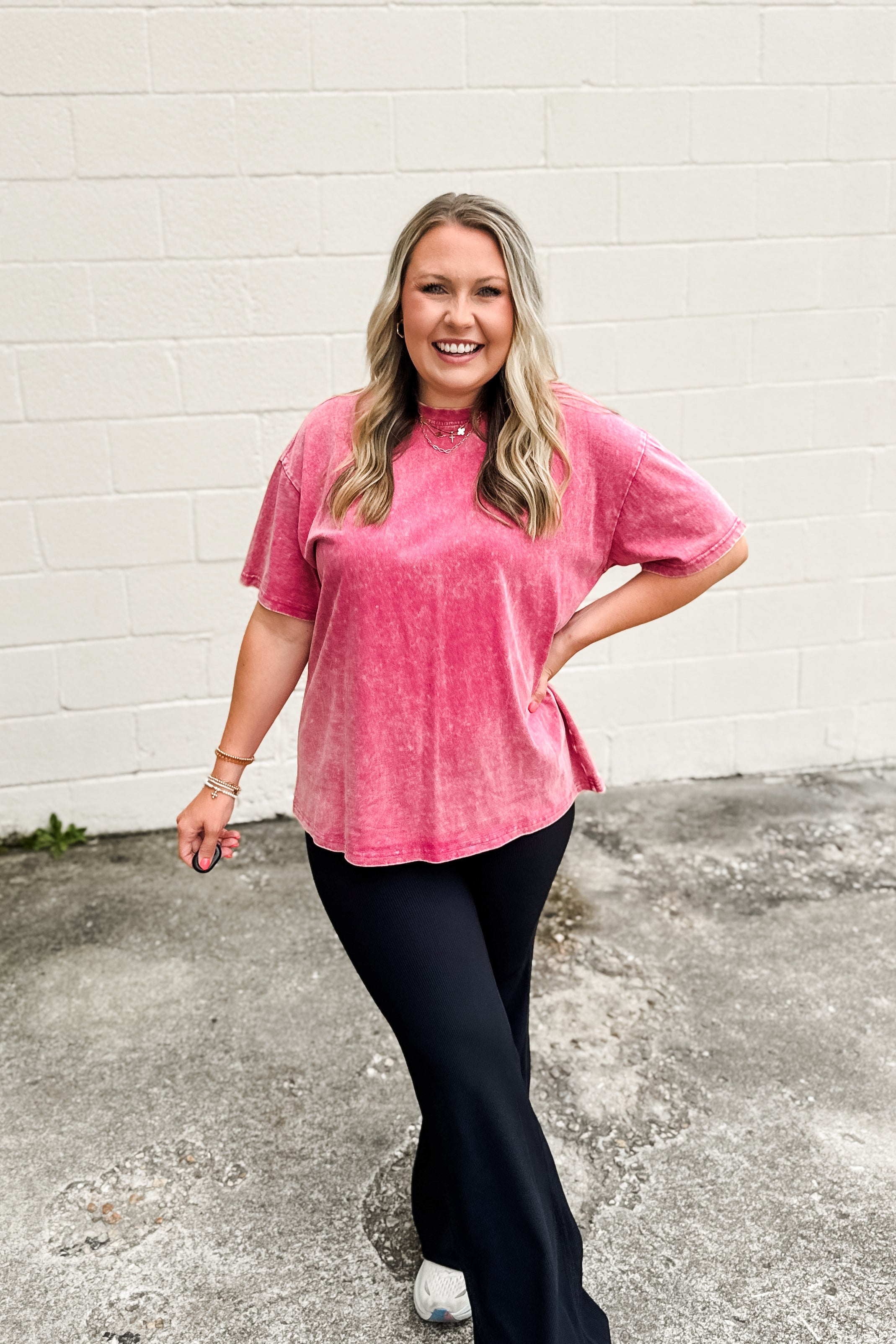 Collins Mineral Wash Top, Ash Pink