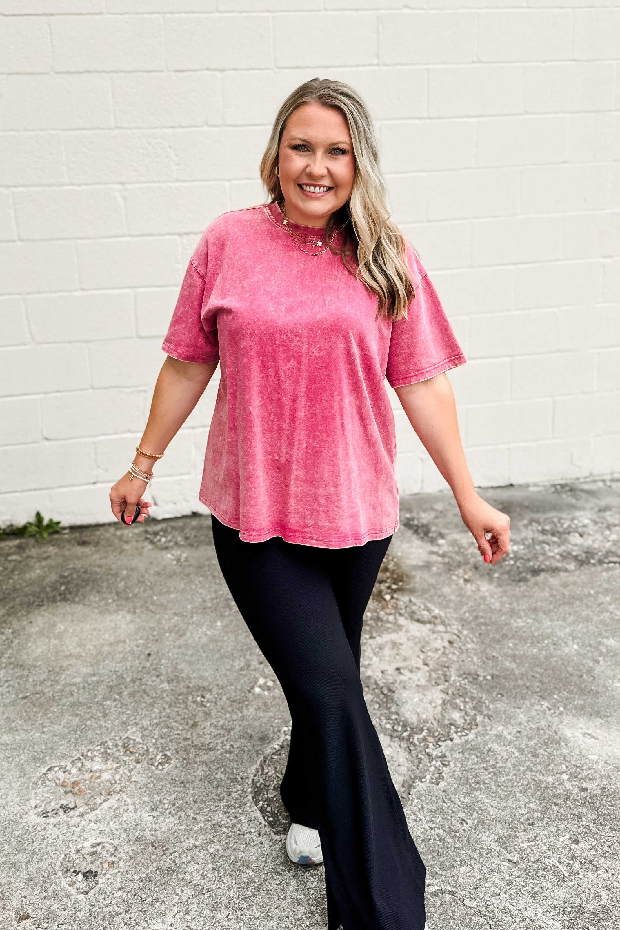 Collins Mineral Wash Top, Ash Pink