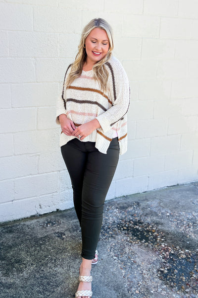 Here For Fall Stripe Sweater