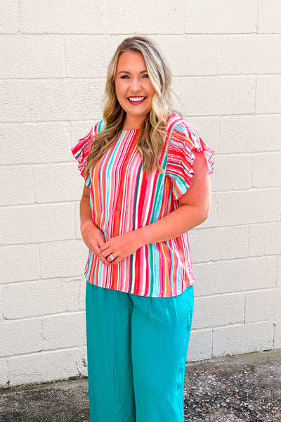 High On Summertime Striped Top