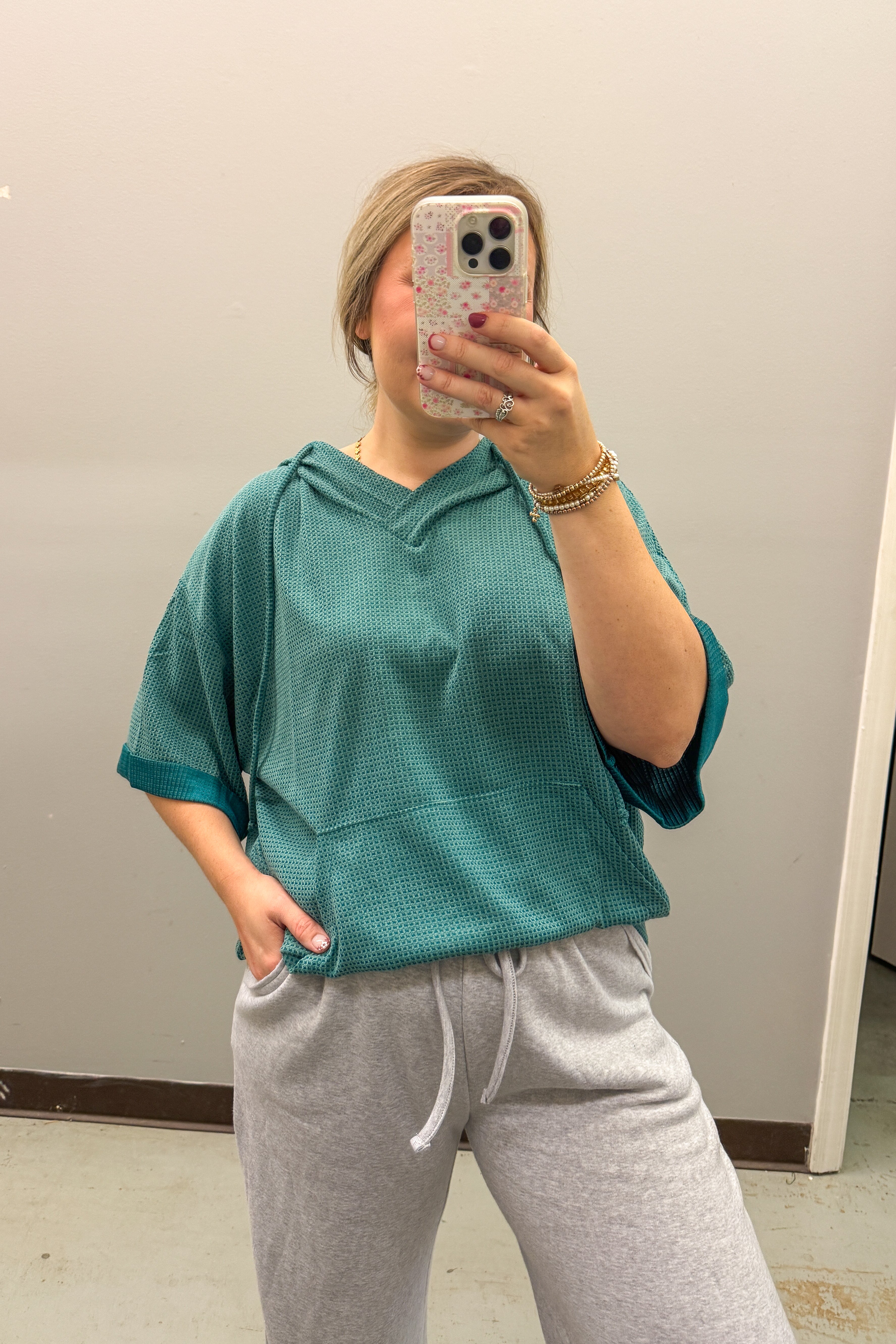 Cozy Up Hooded Top, Jewel Green