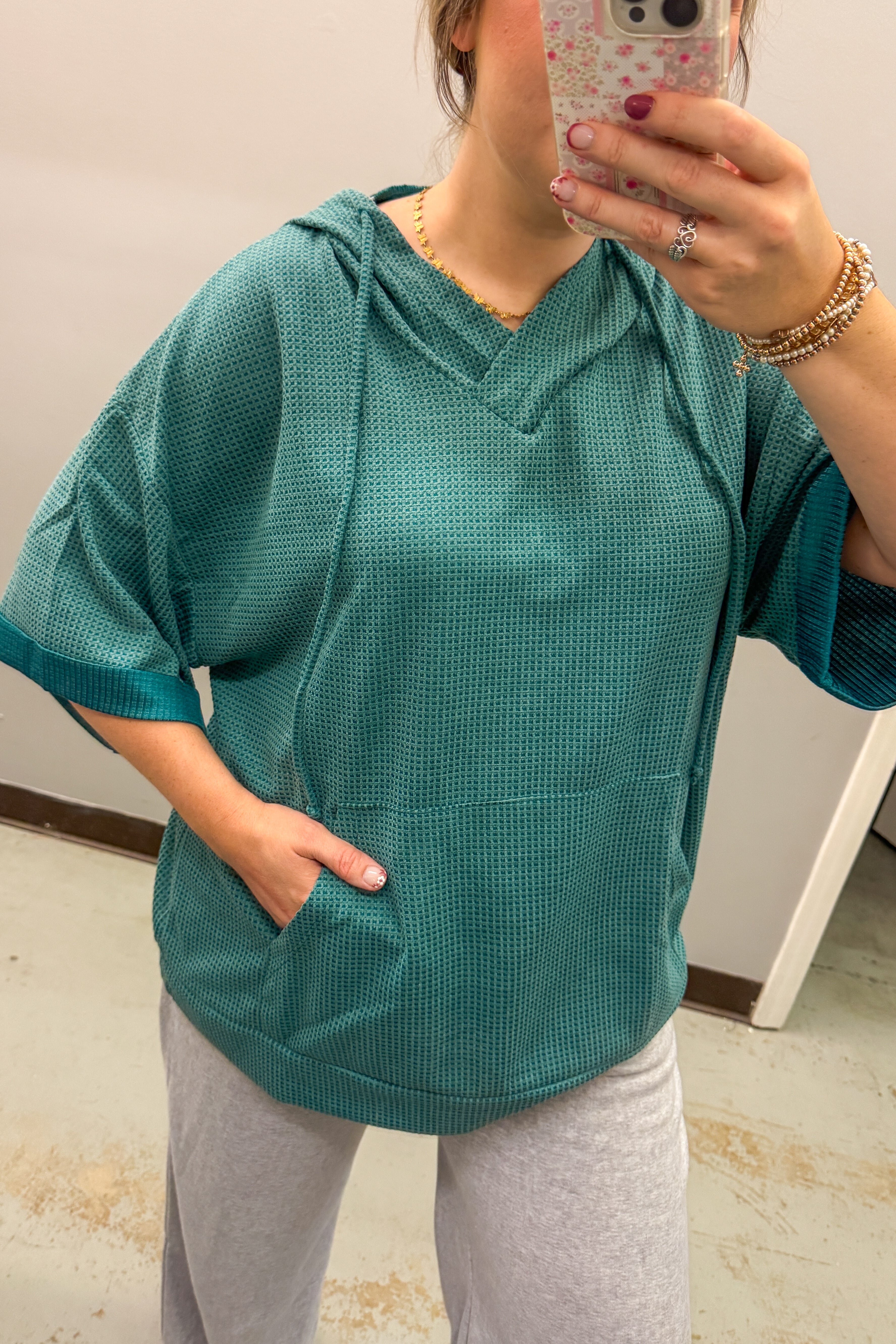 Cozy Up Hooded Top, Jewel Green