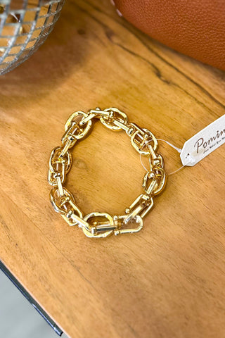 Oval Casting Linked Bracelet, Gold