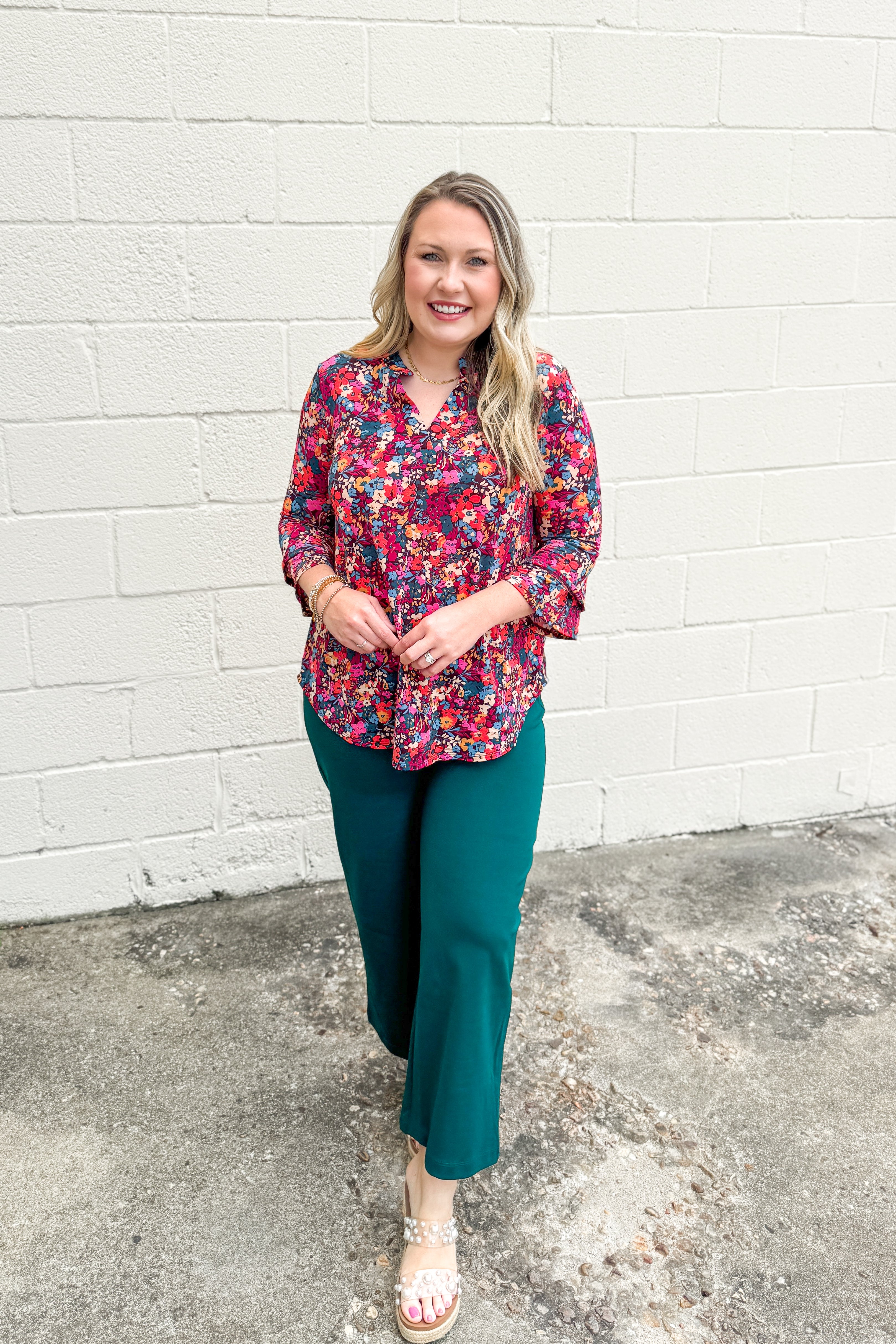 Radiant Petals Top Bell Sleeve Top