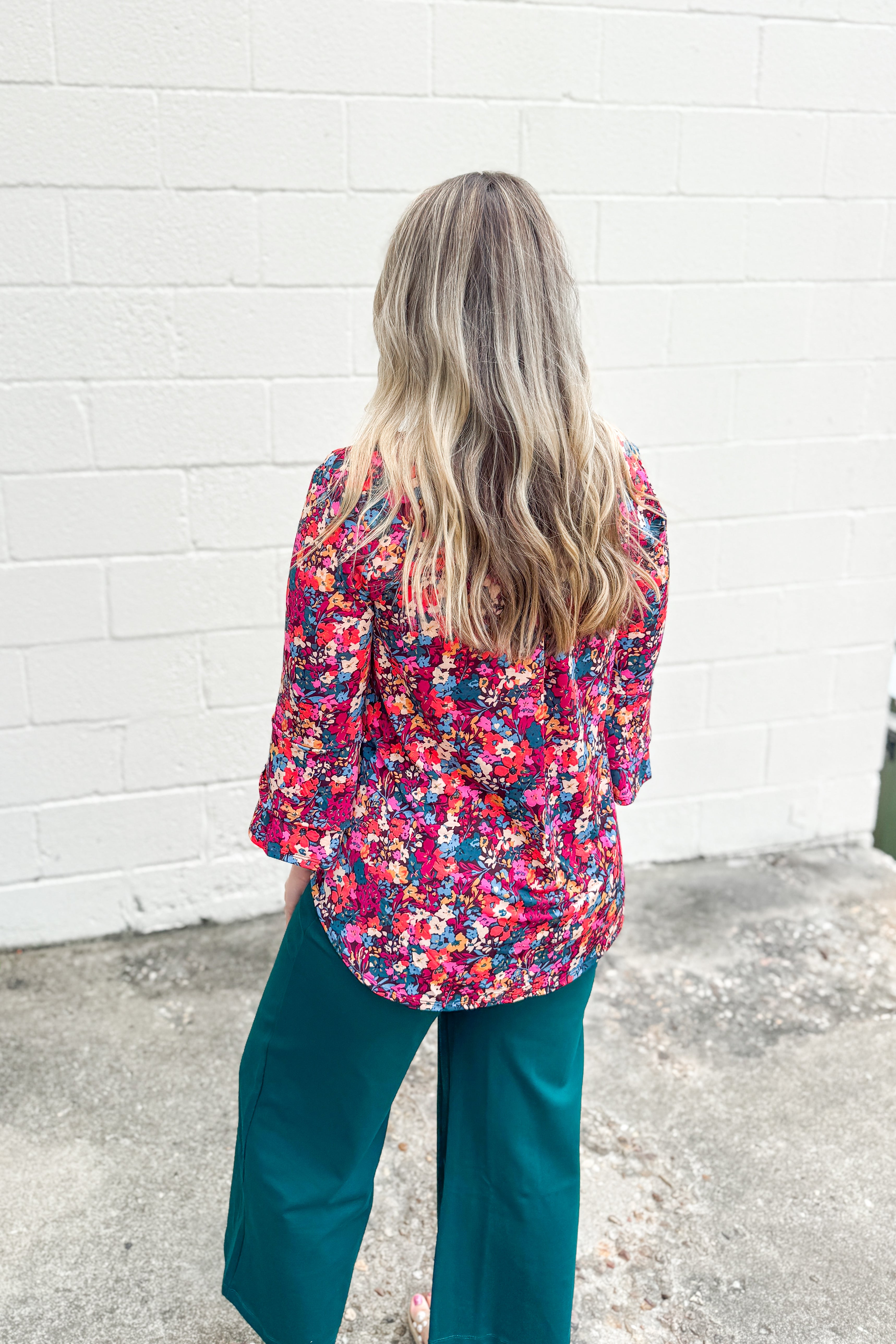 Radiant Petals Top Bell Sleeve Top