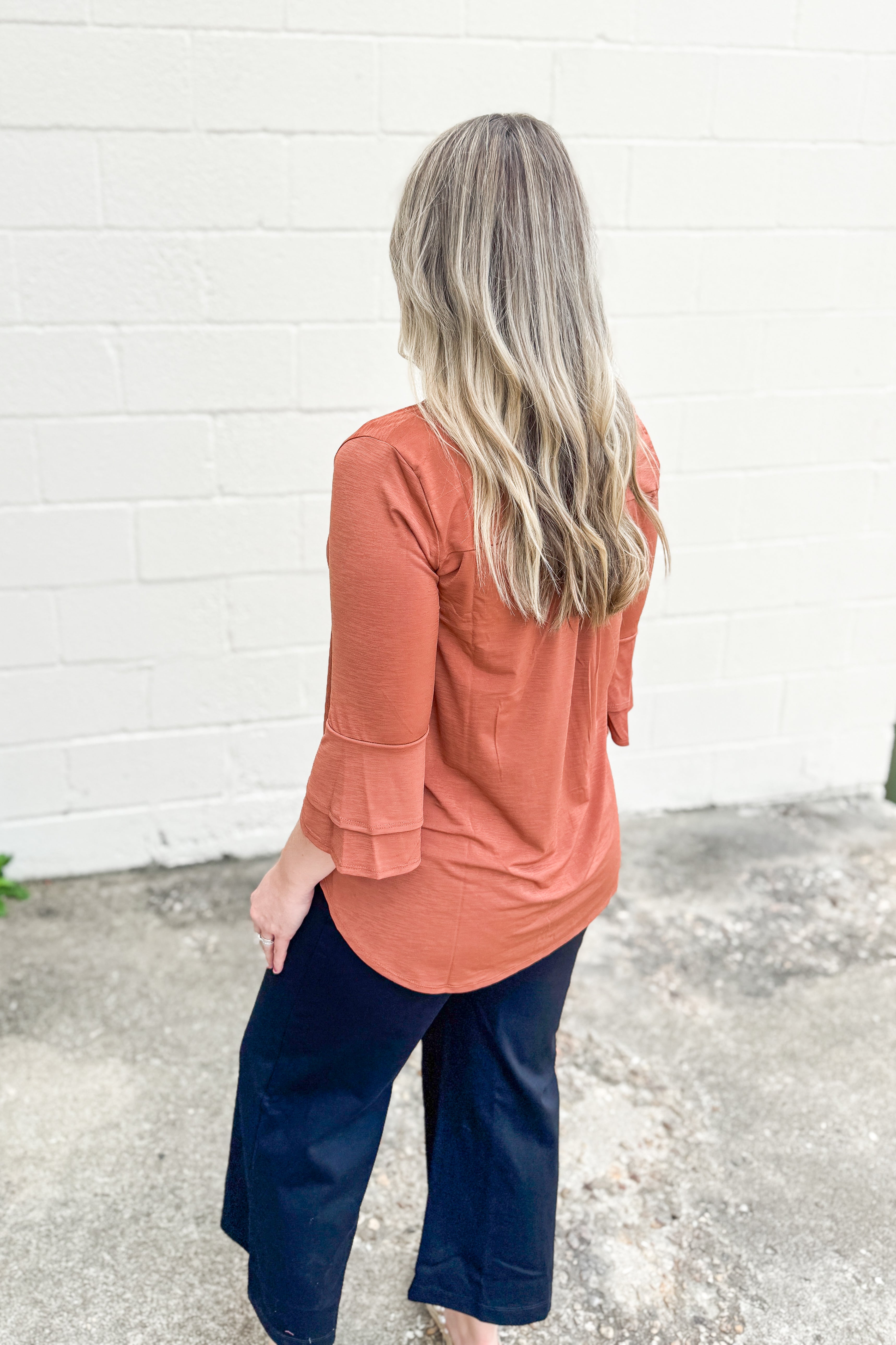 Canyon Clay Top Bell Sleeve Top