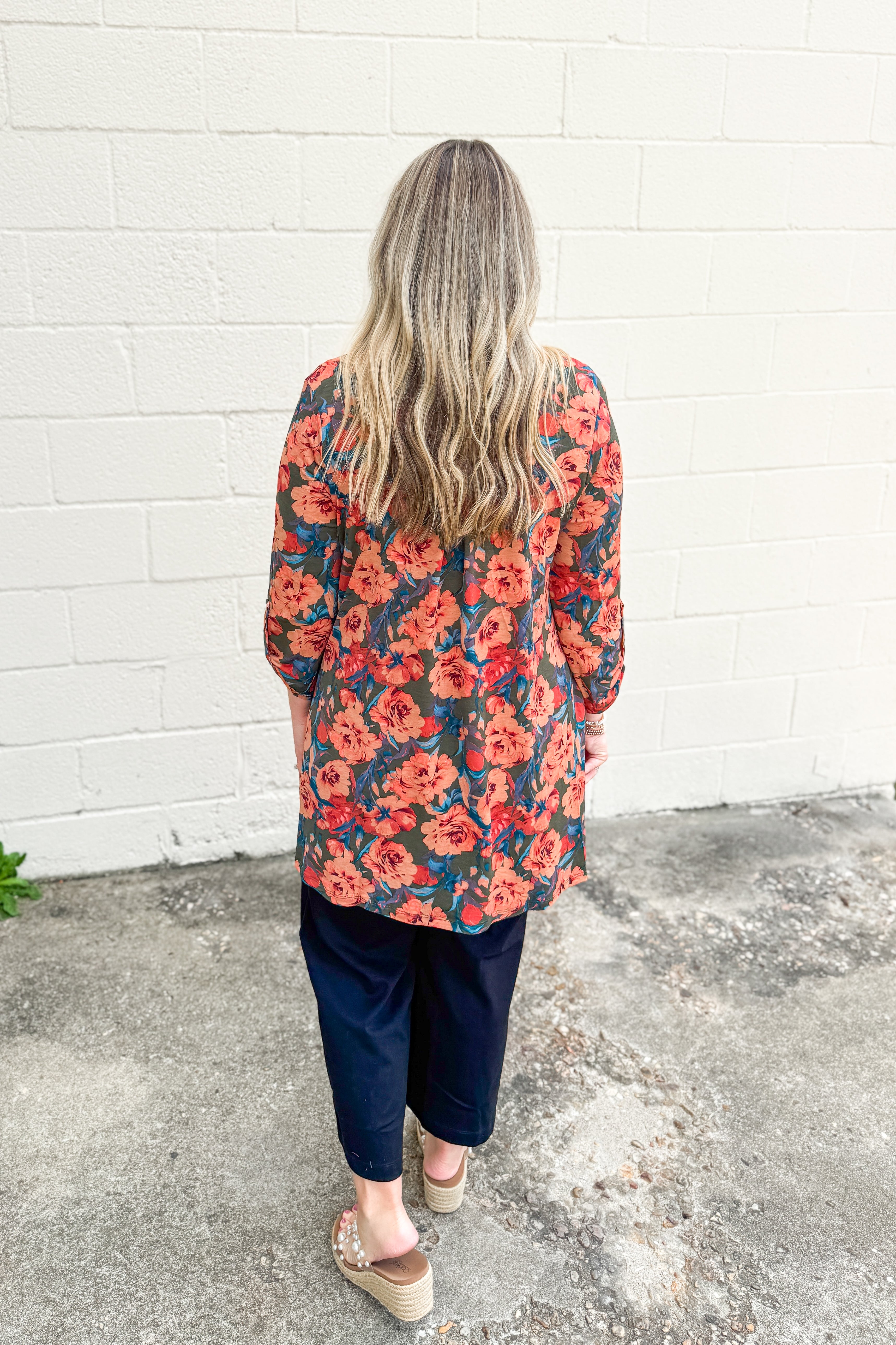Rust & Roses Floral Cardigan
