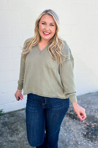 Charming and Chic Top, Sage