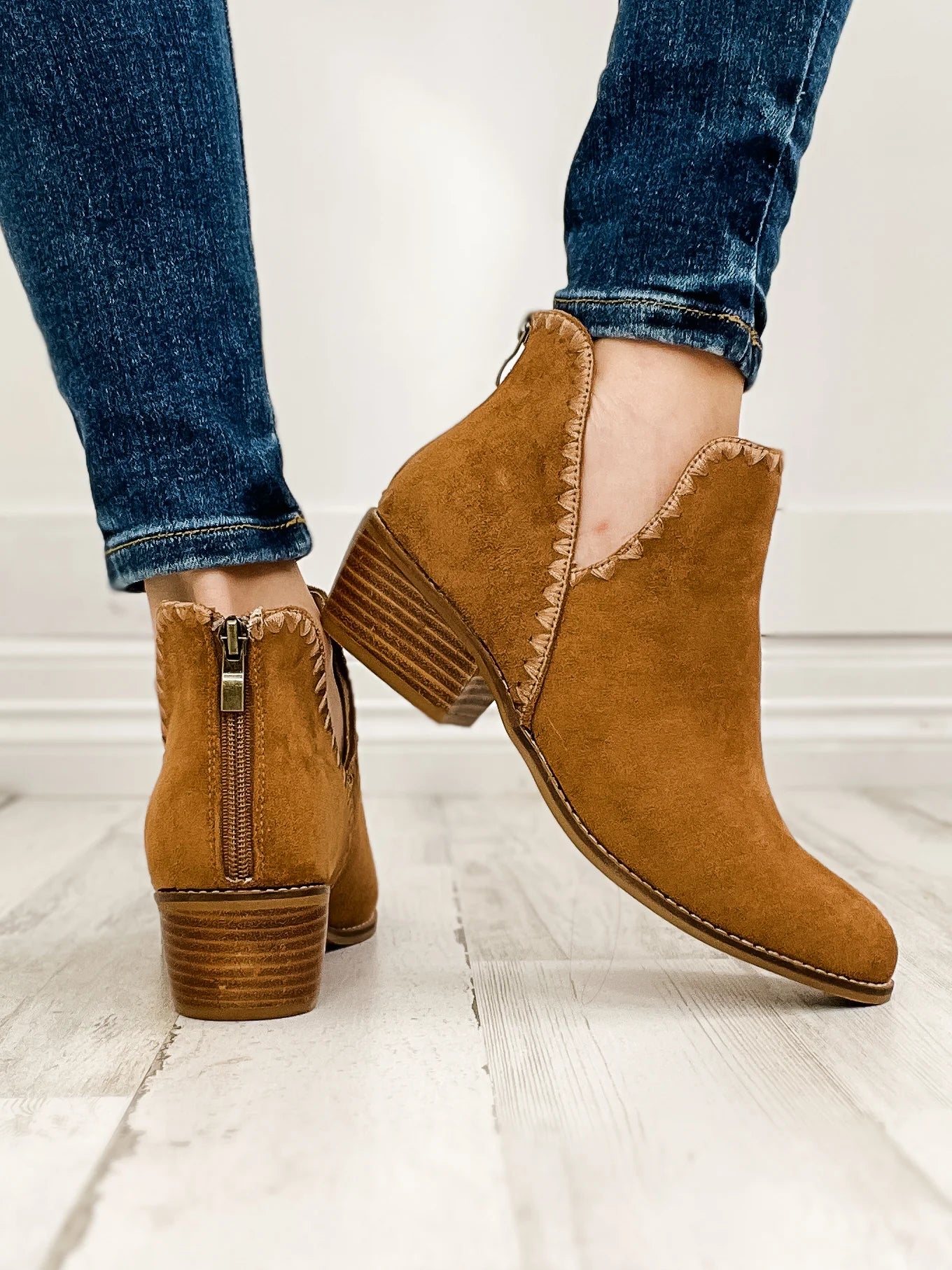 Corky's Spice It Up Faux Suede Booties, Tobacco