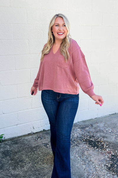 Charming and Chic Top, Dusty Rose