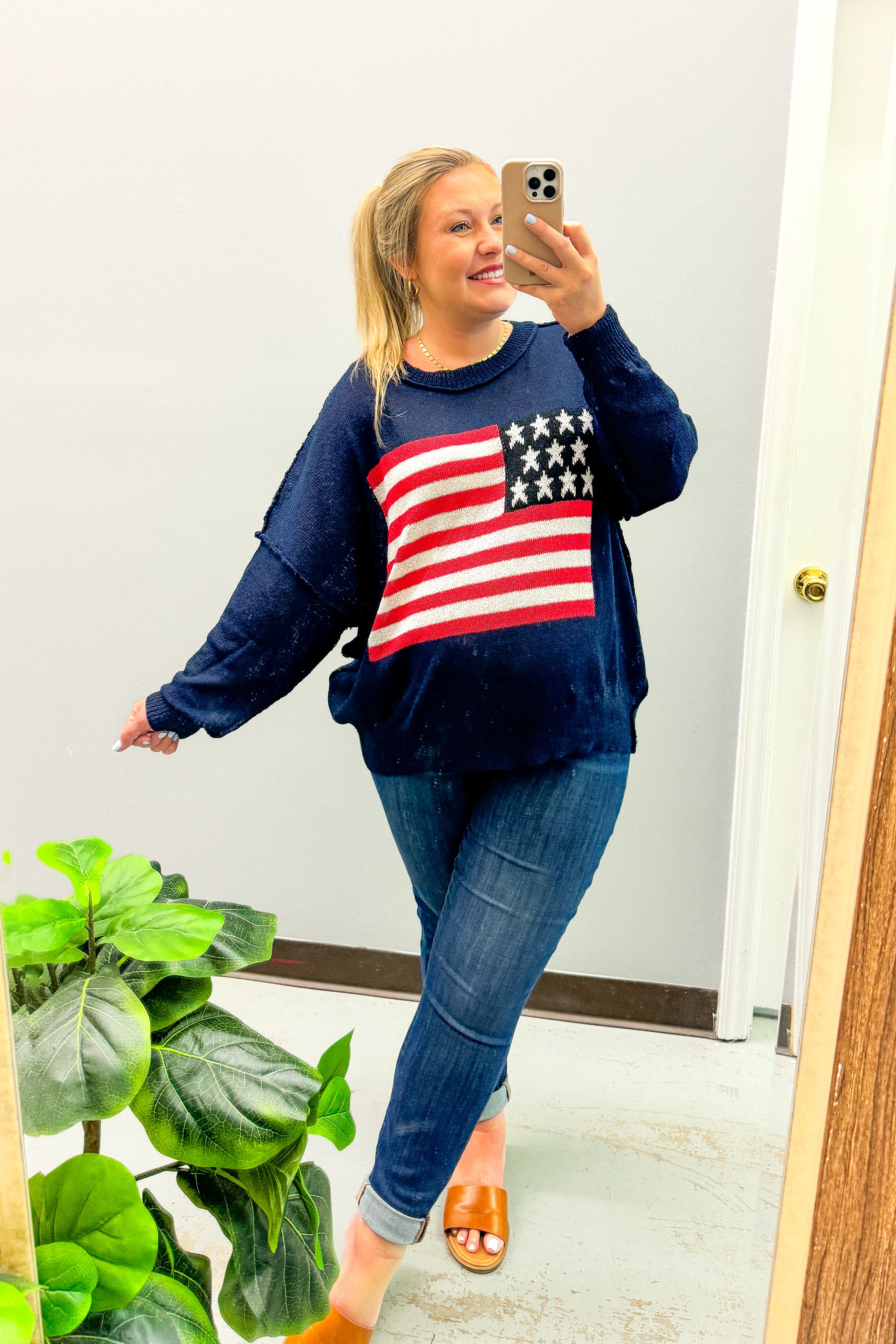 Color Me America Sweater, Navy