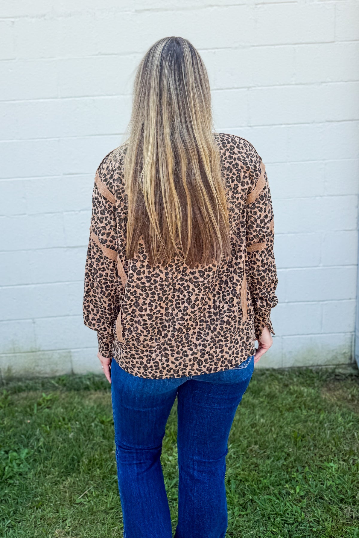 Leopard Pullover Contrast Top