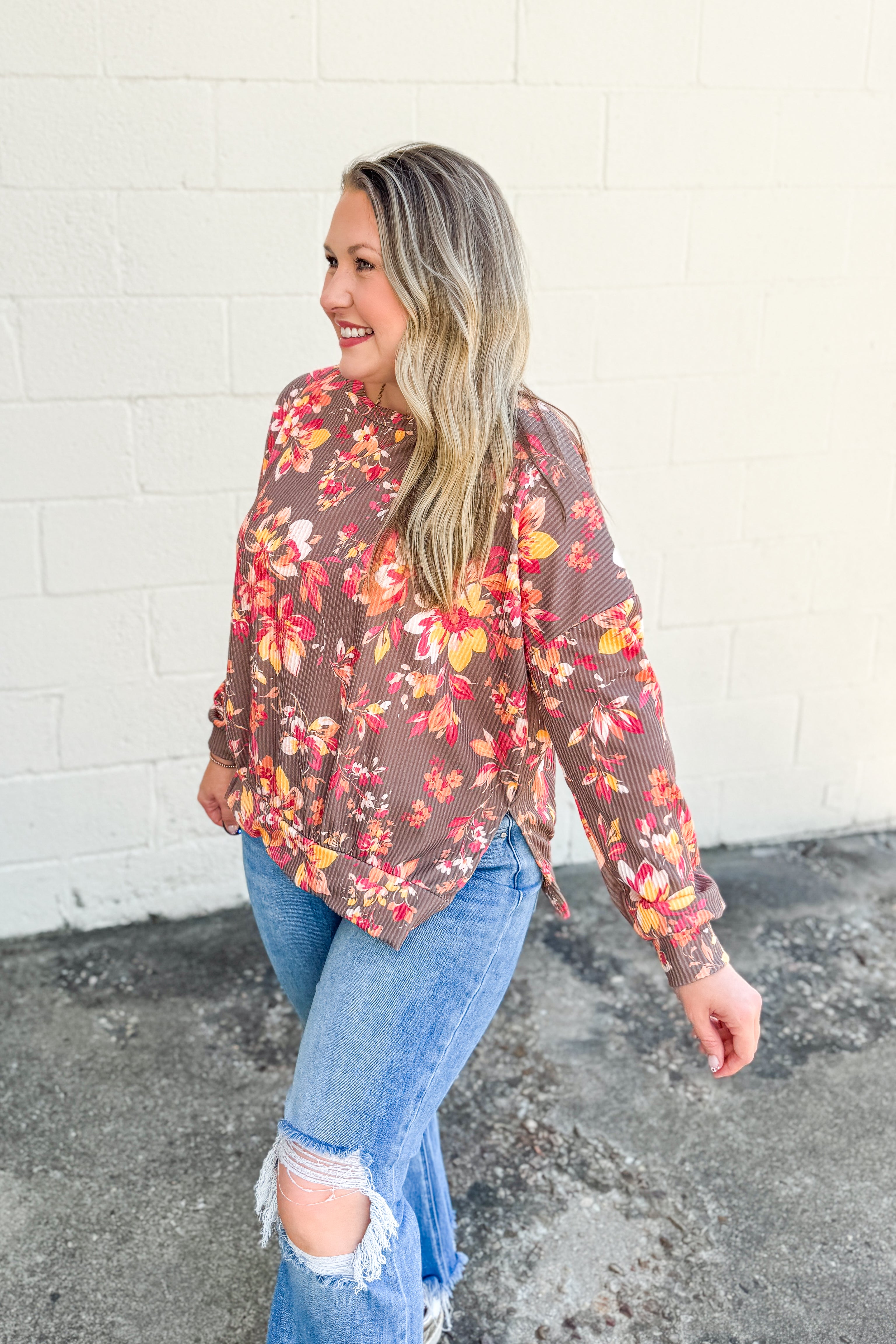 Falling for Flowers Pullover Top