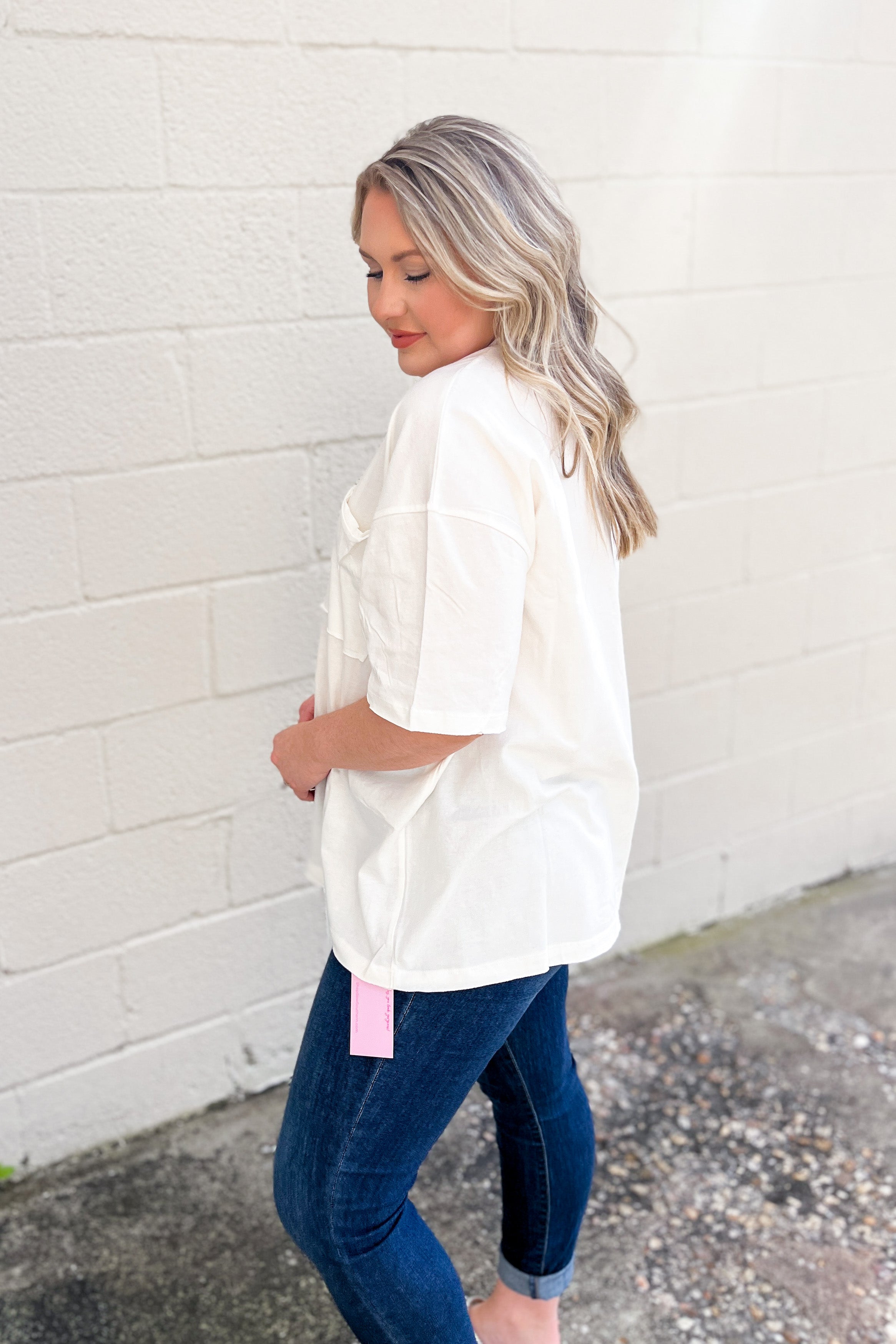 RESTOCK | Emma Oversized Boyfriend Top, Ivory