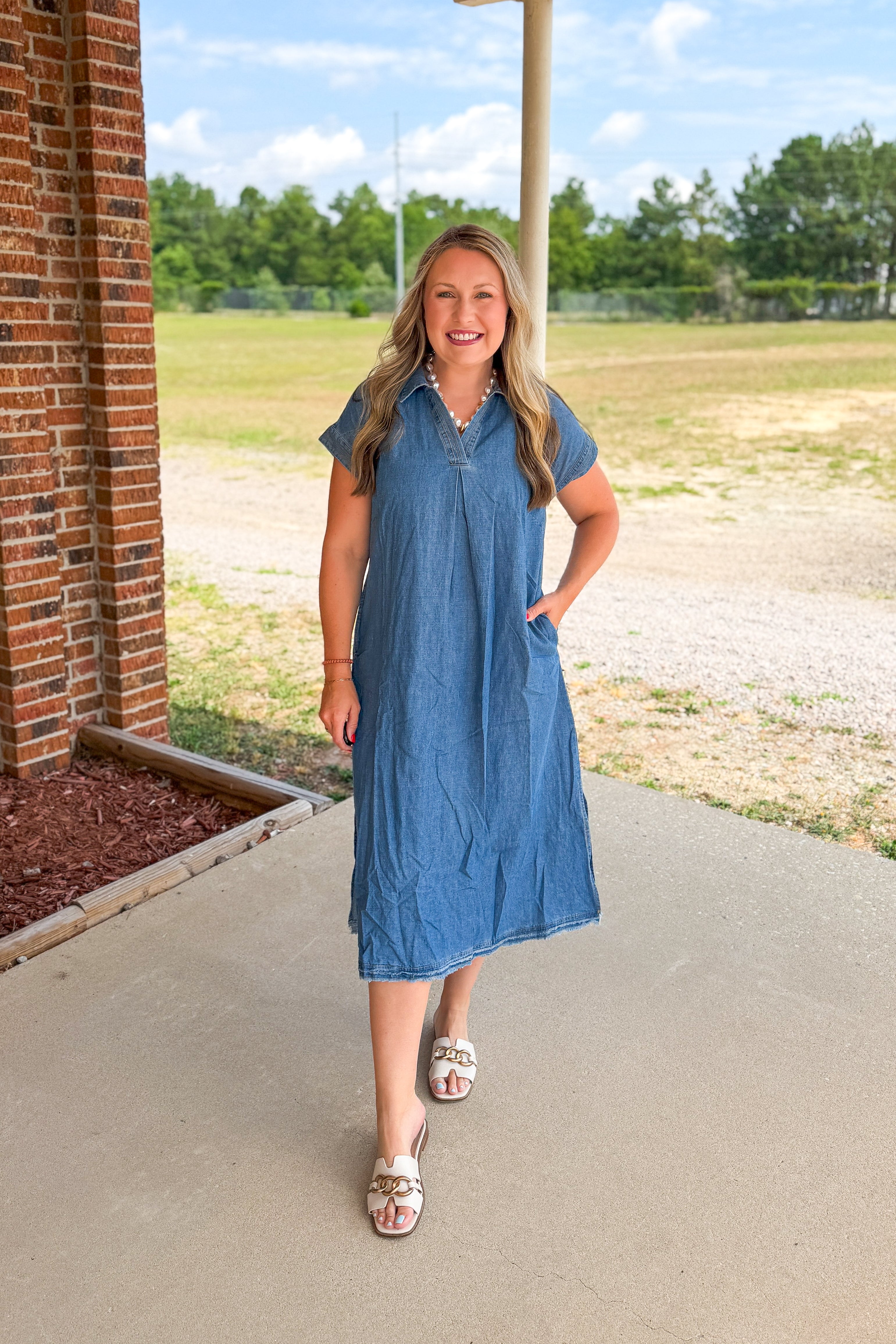 Blue Jean Baby Denim Midi Dress