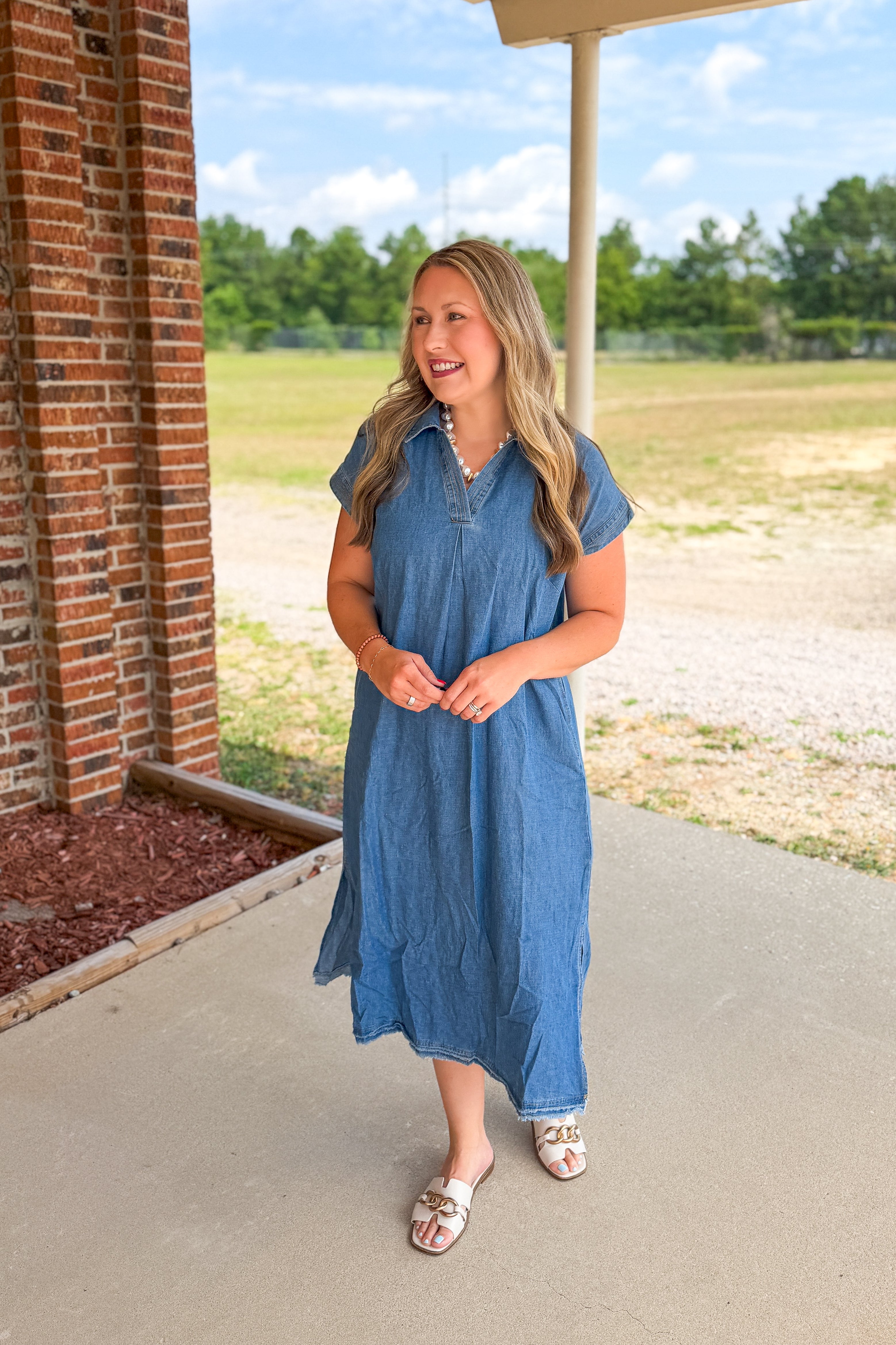 Blue Jean Baby Denim Midi Dress