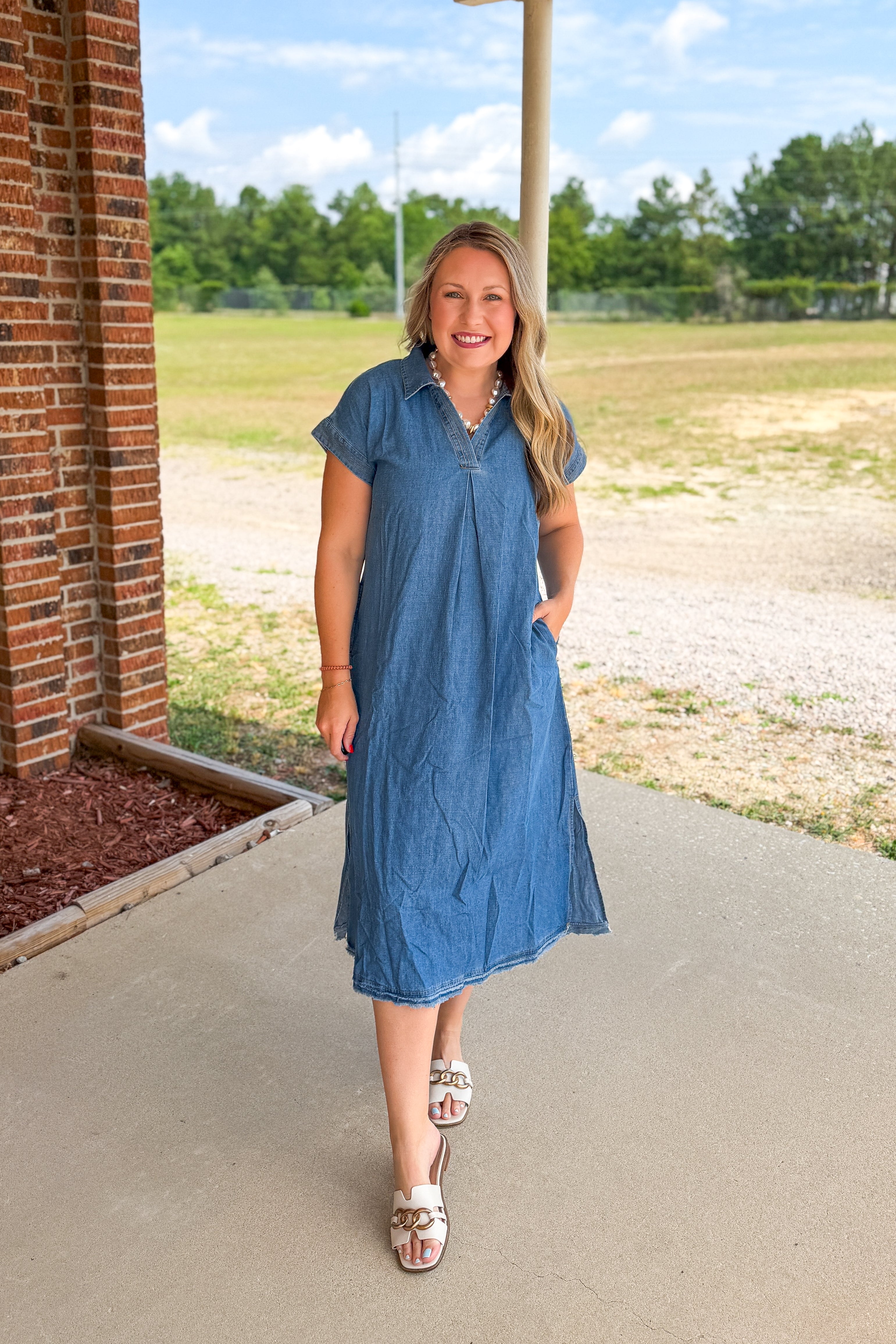 Blue Jean Baby Denim Midi Dress