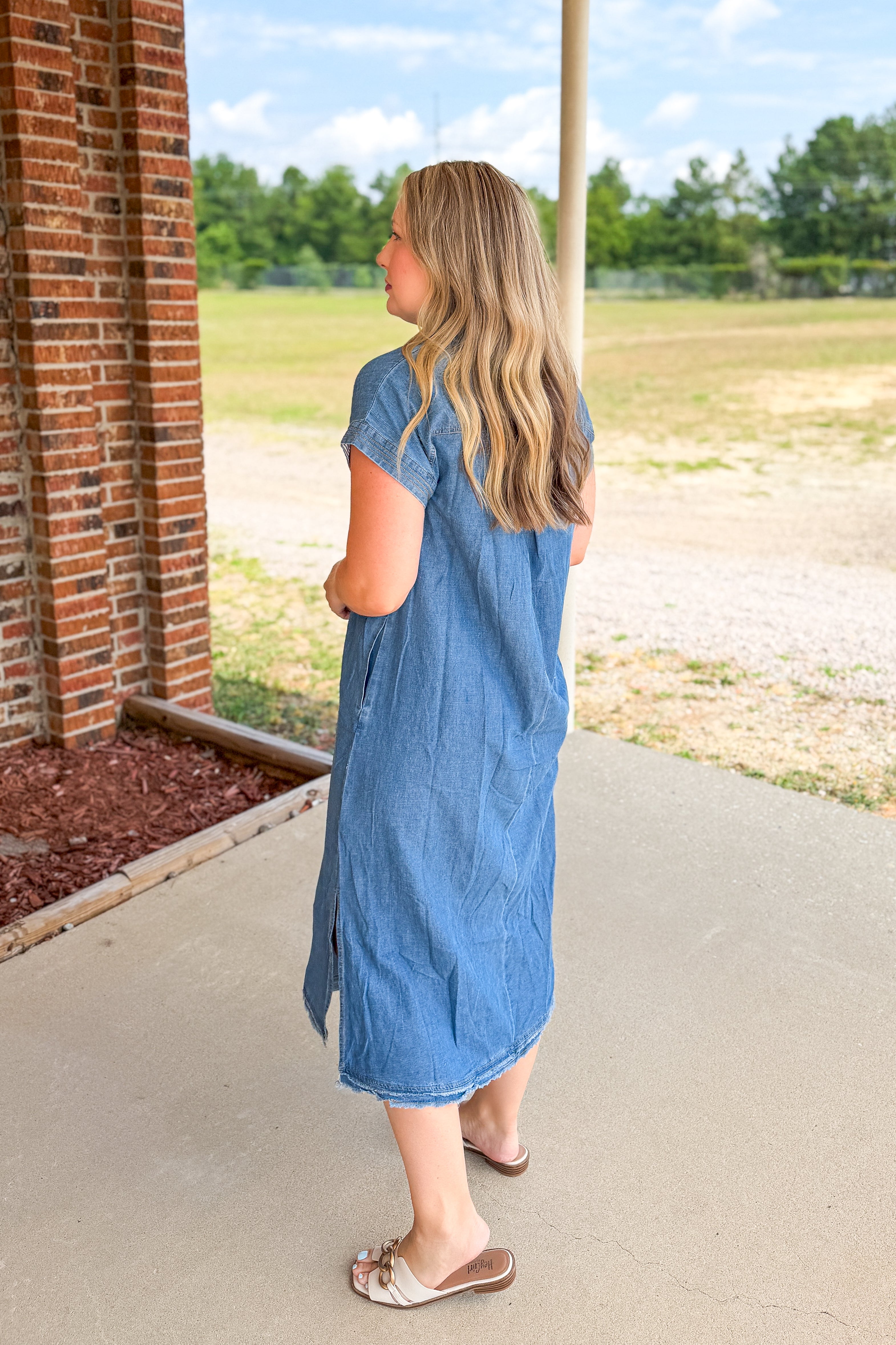 Blue Jean Baby Denim Midi Dress