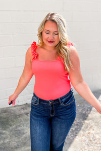 On The Bright Side Tank Top, Neon Coral