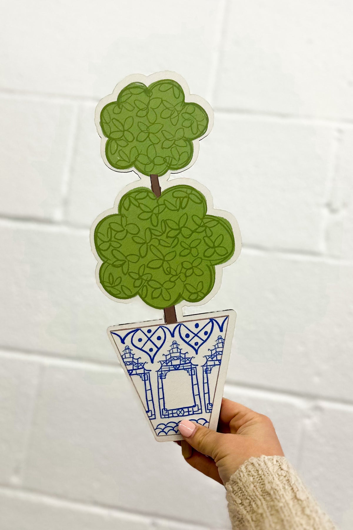 Blue Fall Topiary Patterned Topper, Blue Topiary | Sew Southern Designs