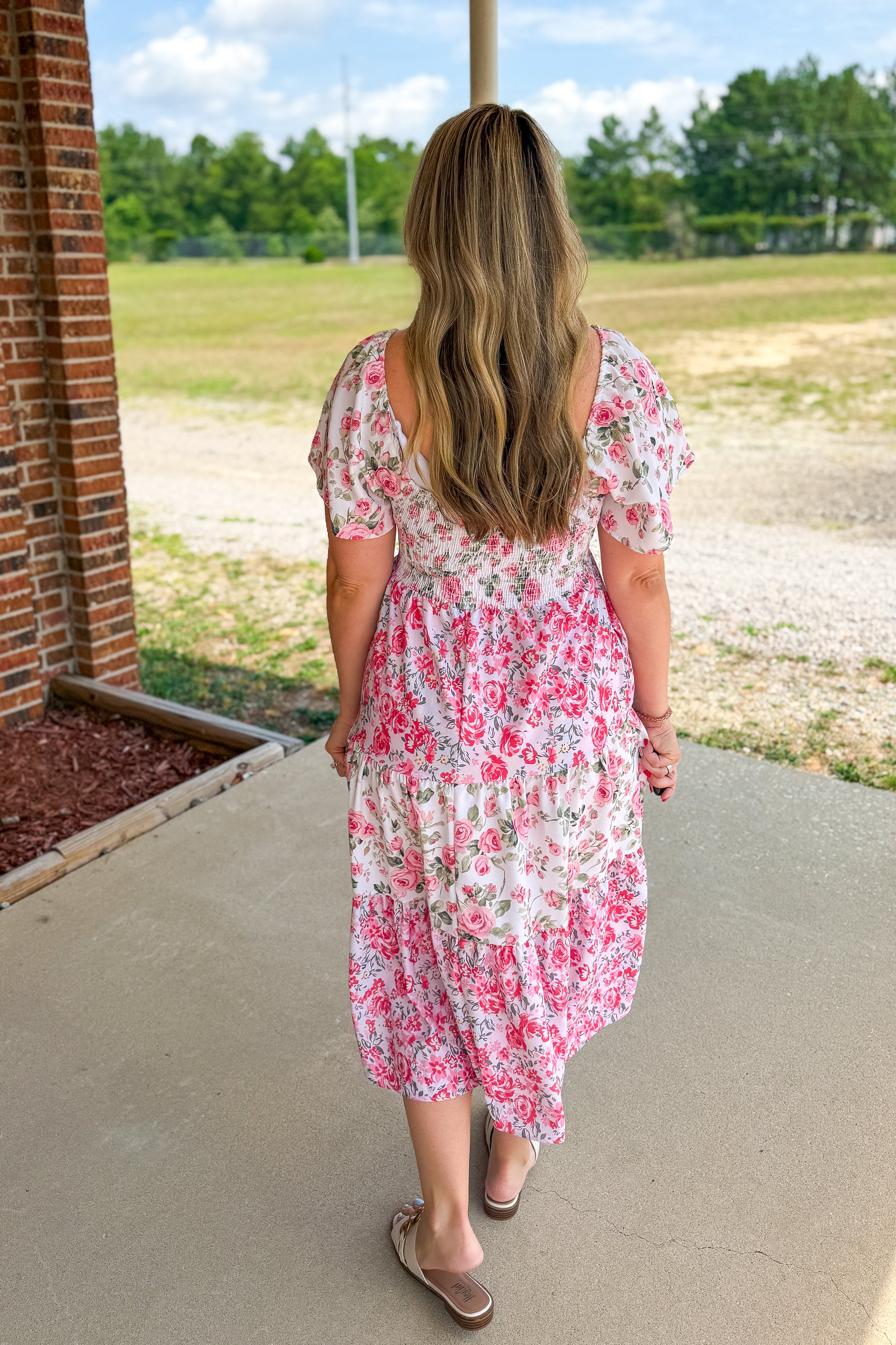 Blushing Petals Color Block Maxi Dress