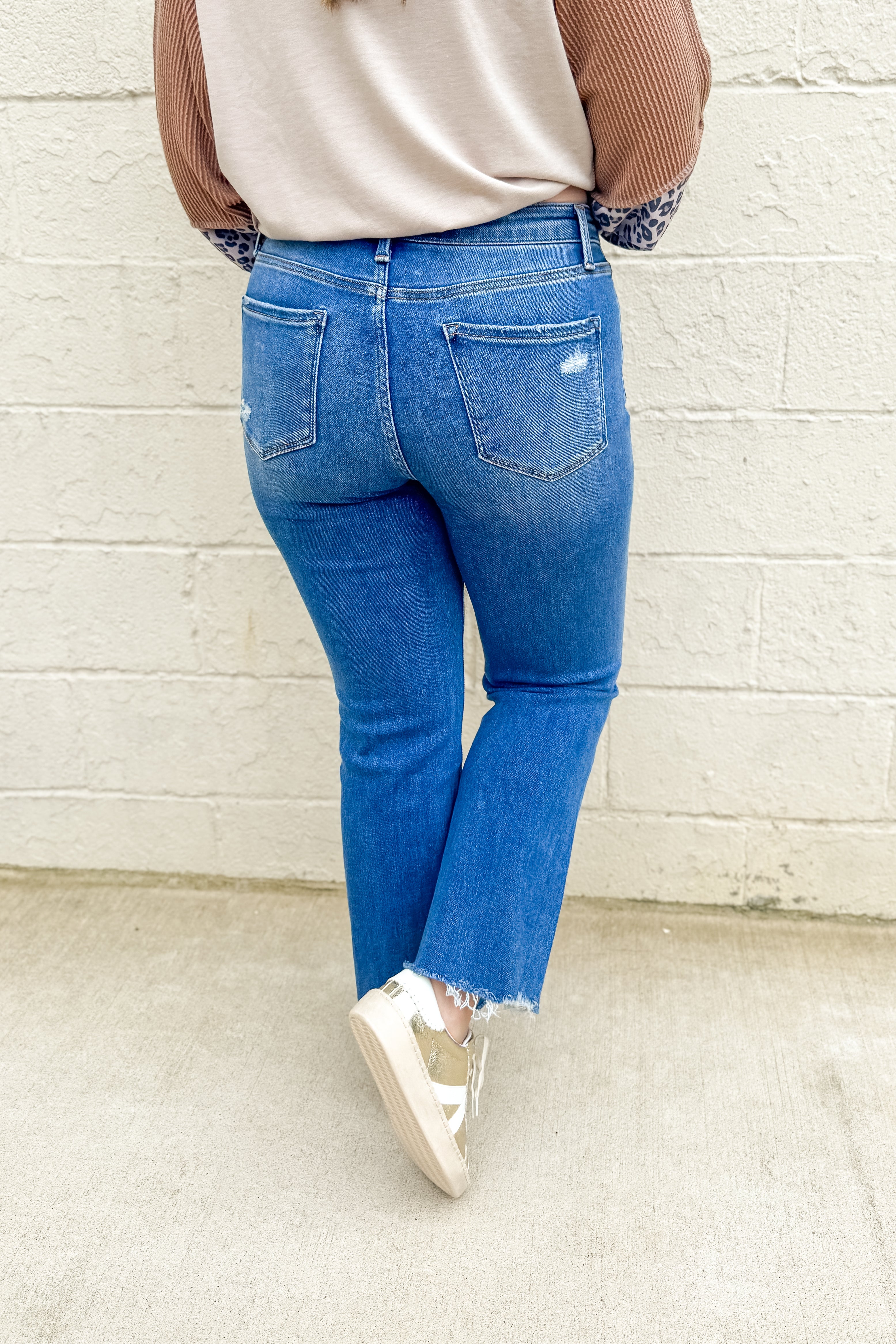 Lovervet Juniper Distressed Kick Flare Jeans