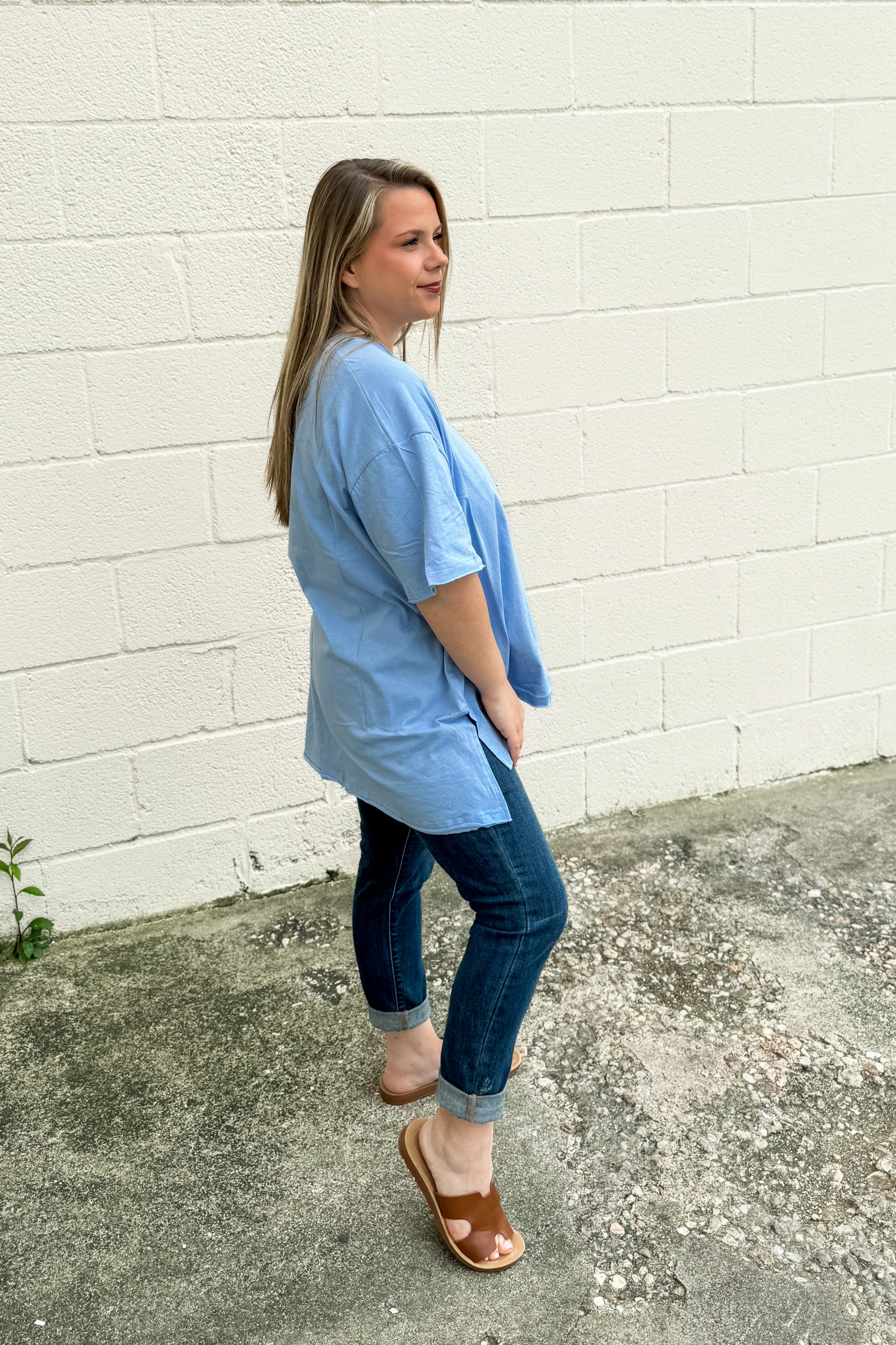 DEAL | Shirley V-neck Top, Spring Blue