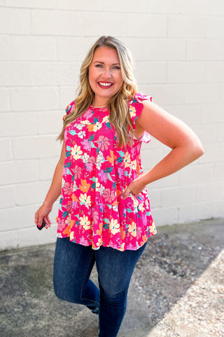 RESTOCK | Call Me A Gardener Floral Tiered Top