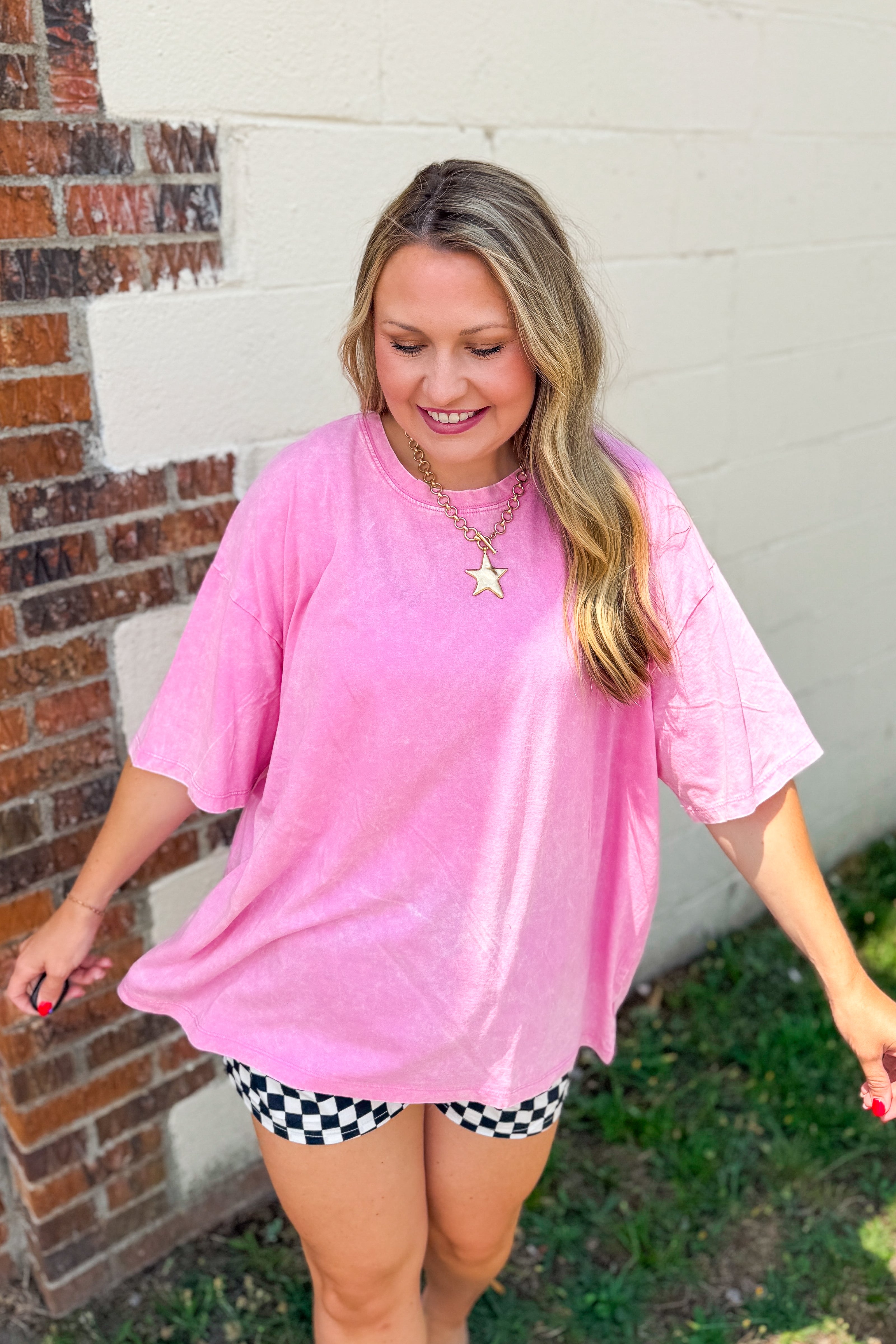 RESTOCK | What You Are Oversized Acid Wash Top, Candy Pink