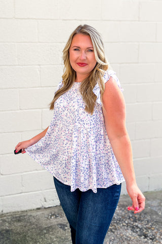 Got It Figured Out Floral Tiered Top