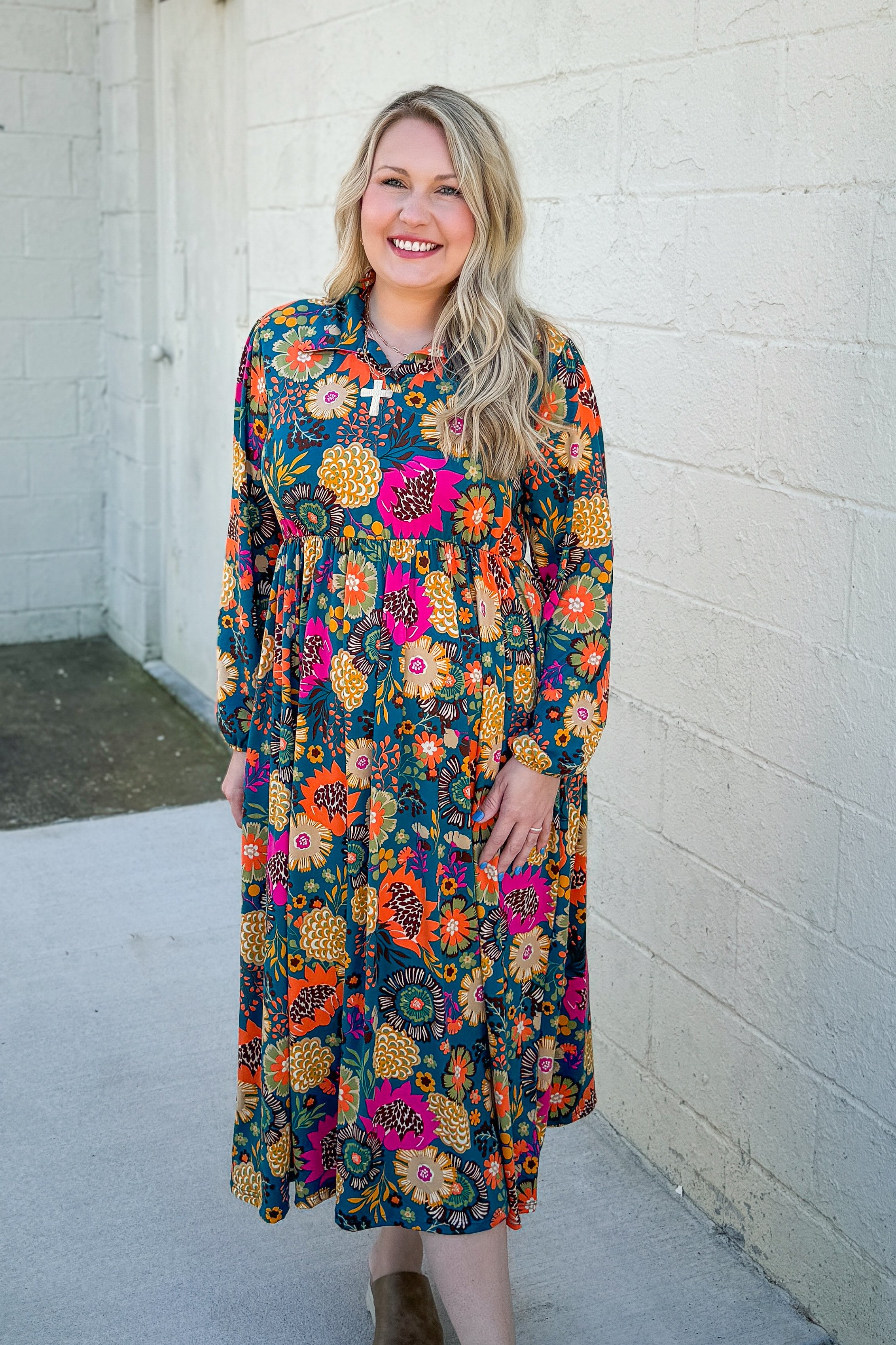 Lively Love Floral Midi Dress