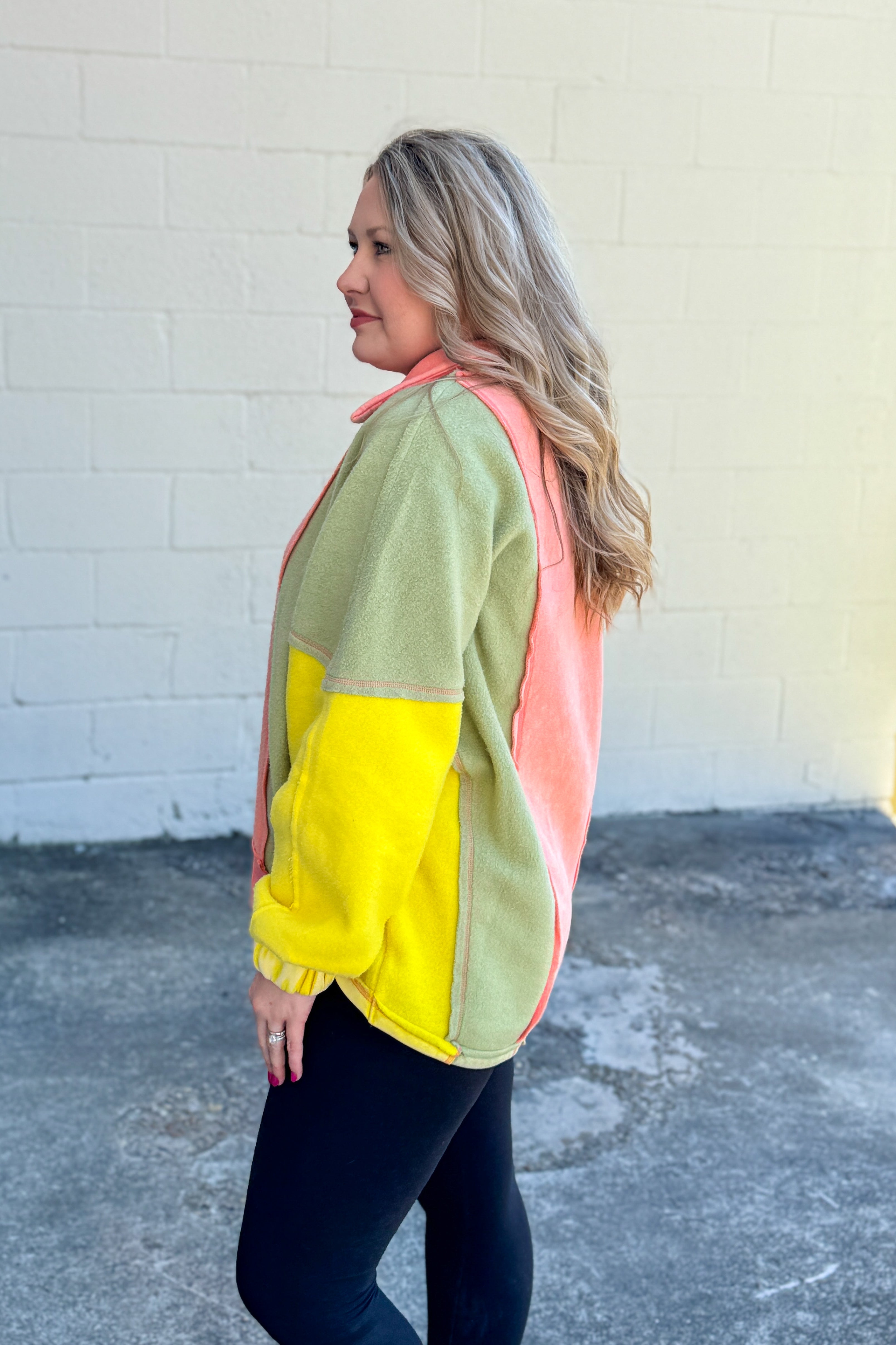 Off To The Slopes Color Block Pullover Top