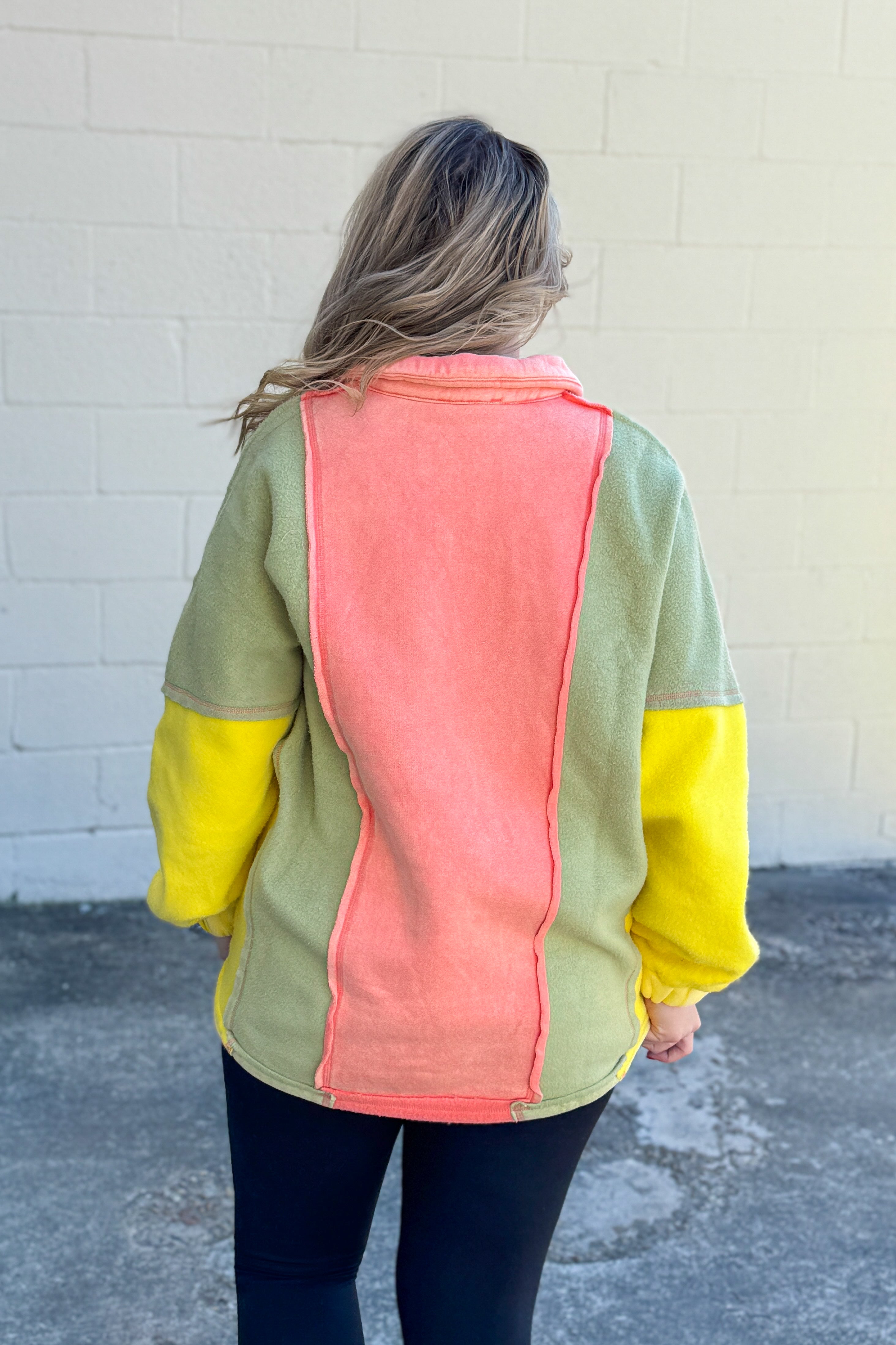 Off To The Slopes Color Block Pullover Top