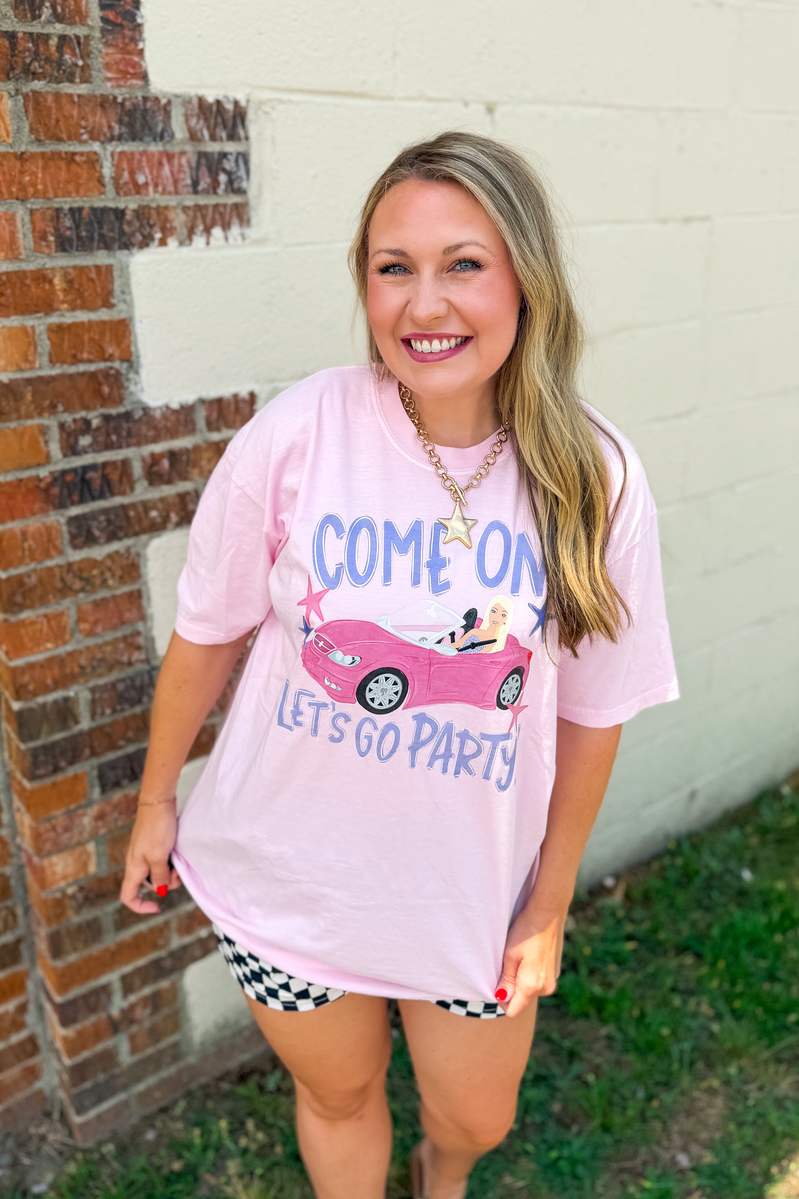 PREORDER: Let's Go Party Graphic Tee, Blossom