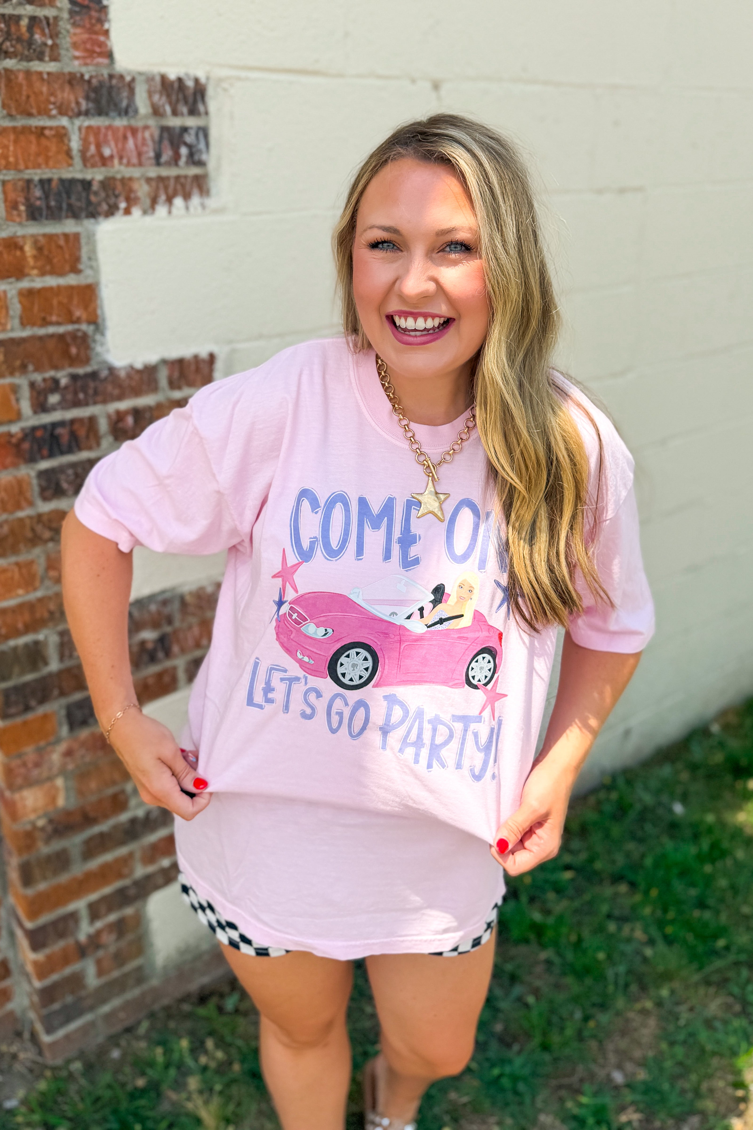 PREORDER: Let's Go Party Graphic Tee, Blossom