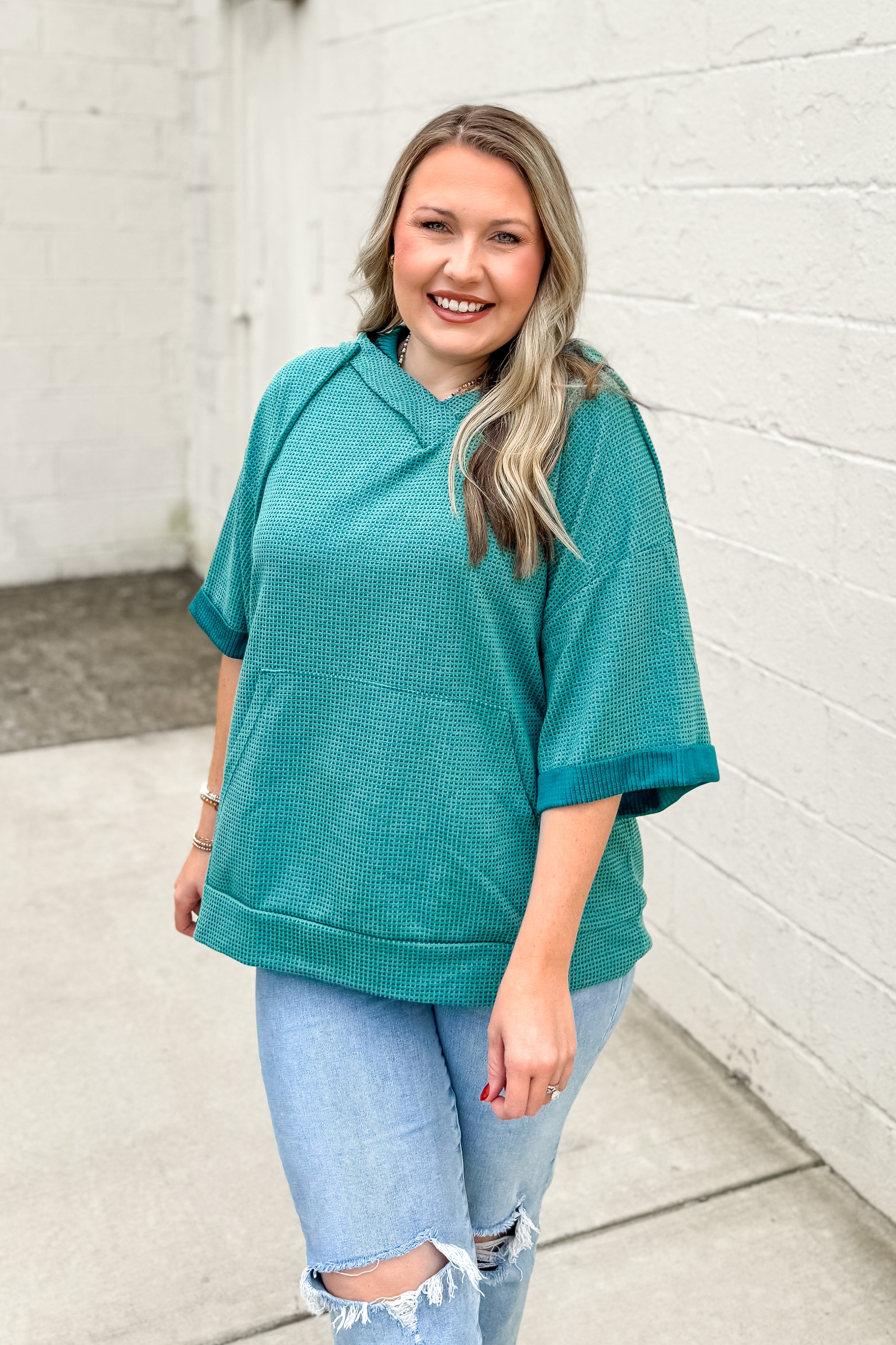 Cozy Up Hooded Top, Jewel Green