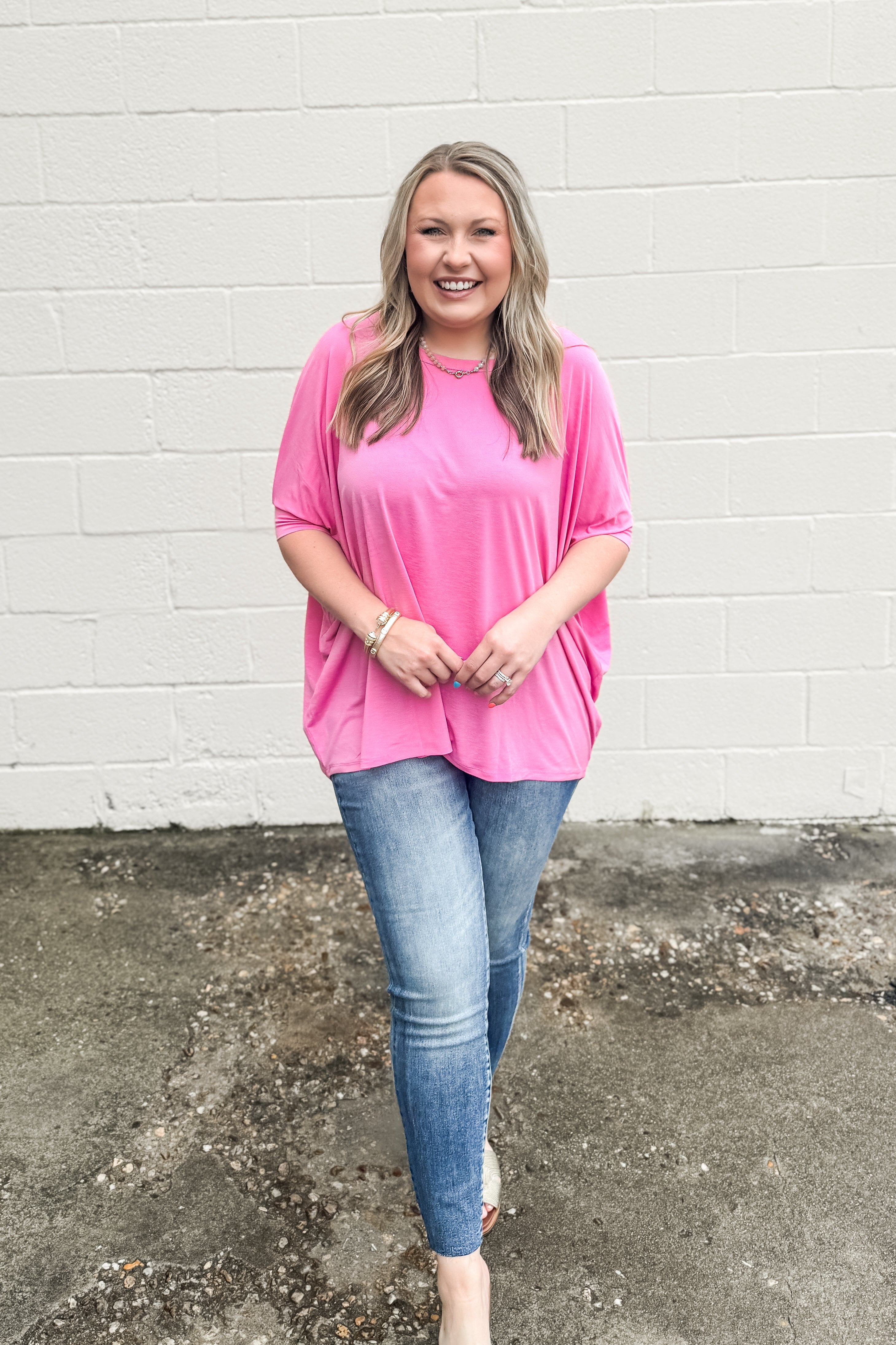 Easy Like That Oversized Top, Pink