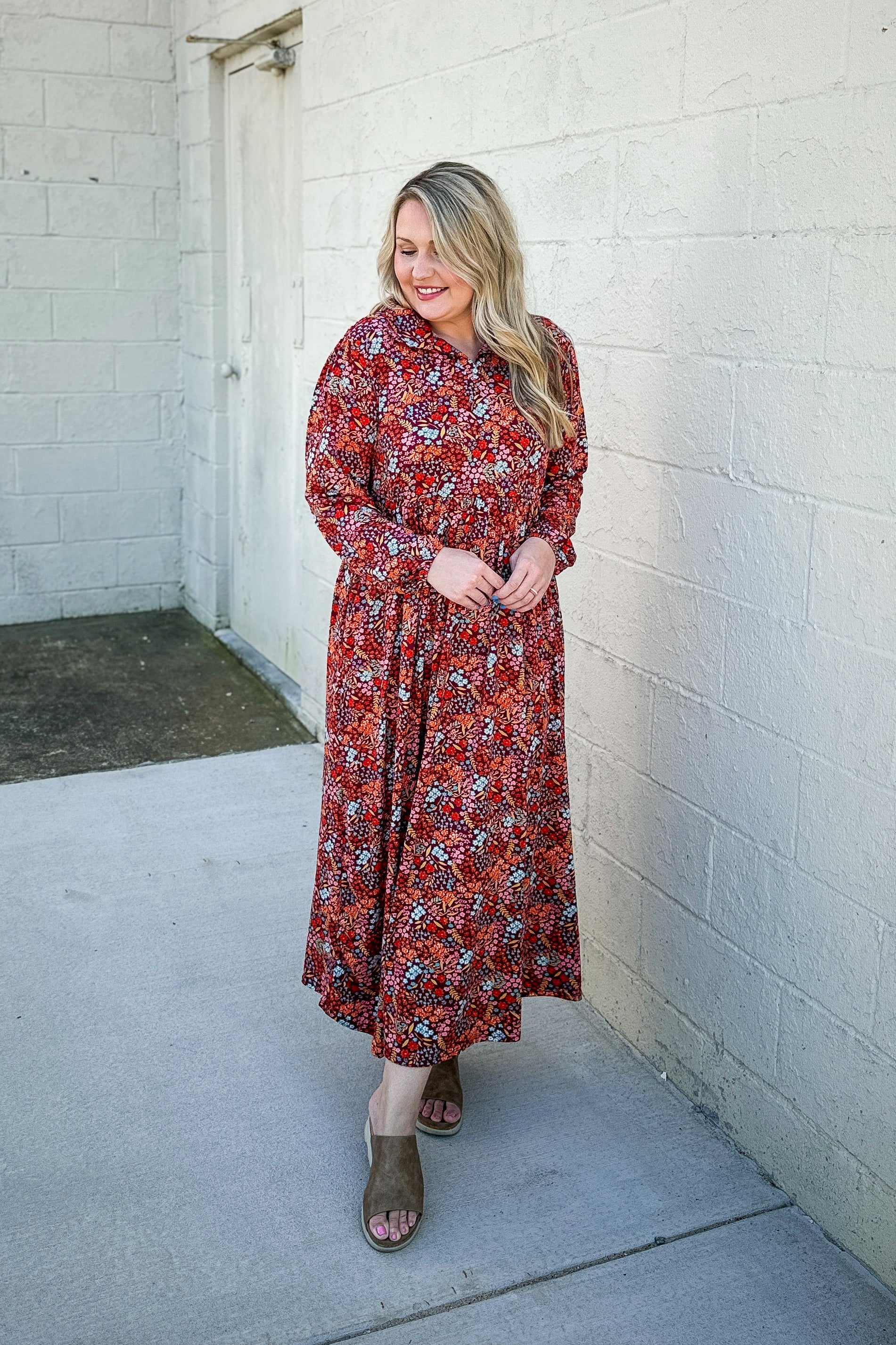 Fall Into Place Floral Maxi Dress