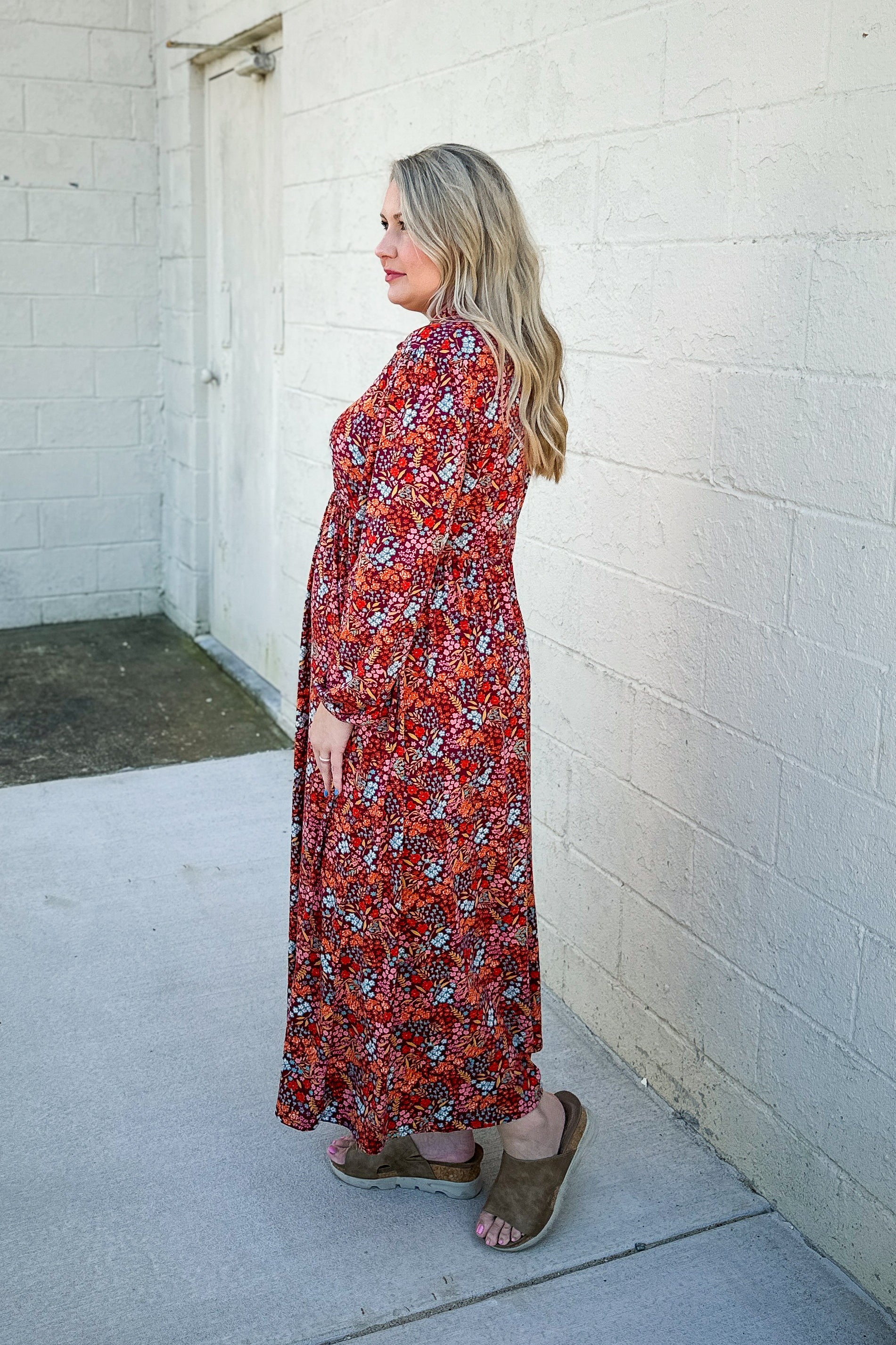 Fall Into Place Floral Maxi Dress