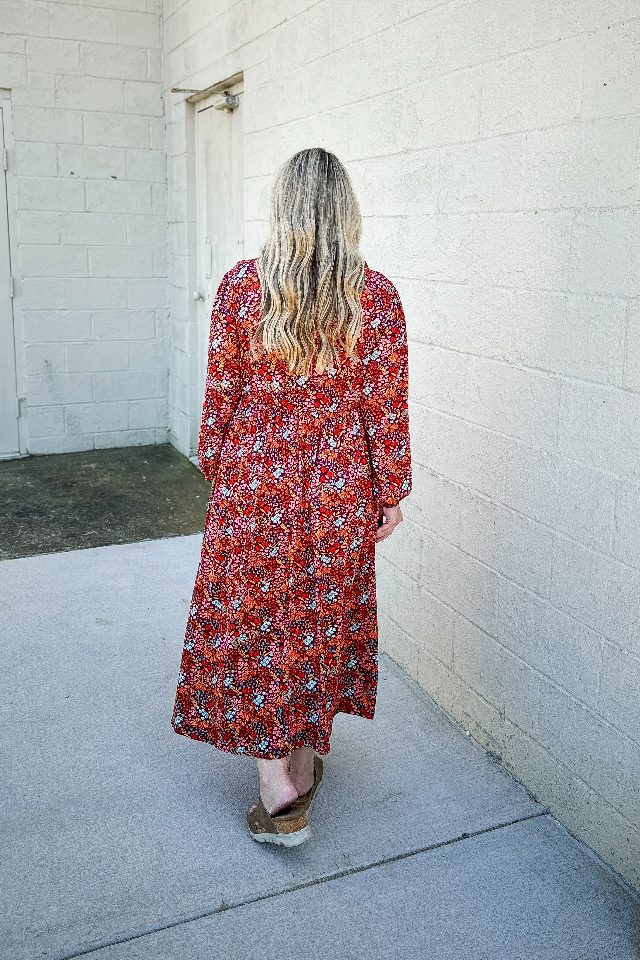 Fall Into Place Floral Maxi Dress