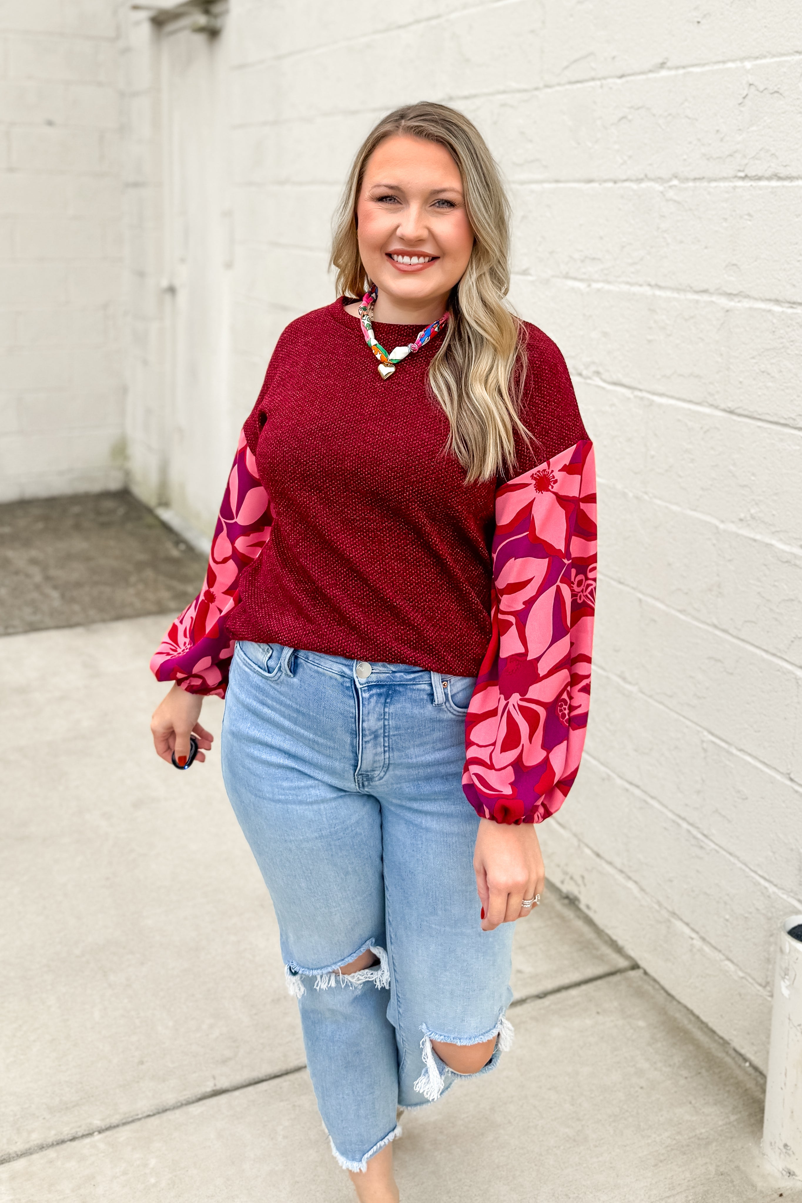 Autumn Bloom Sleeve Top