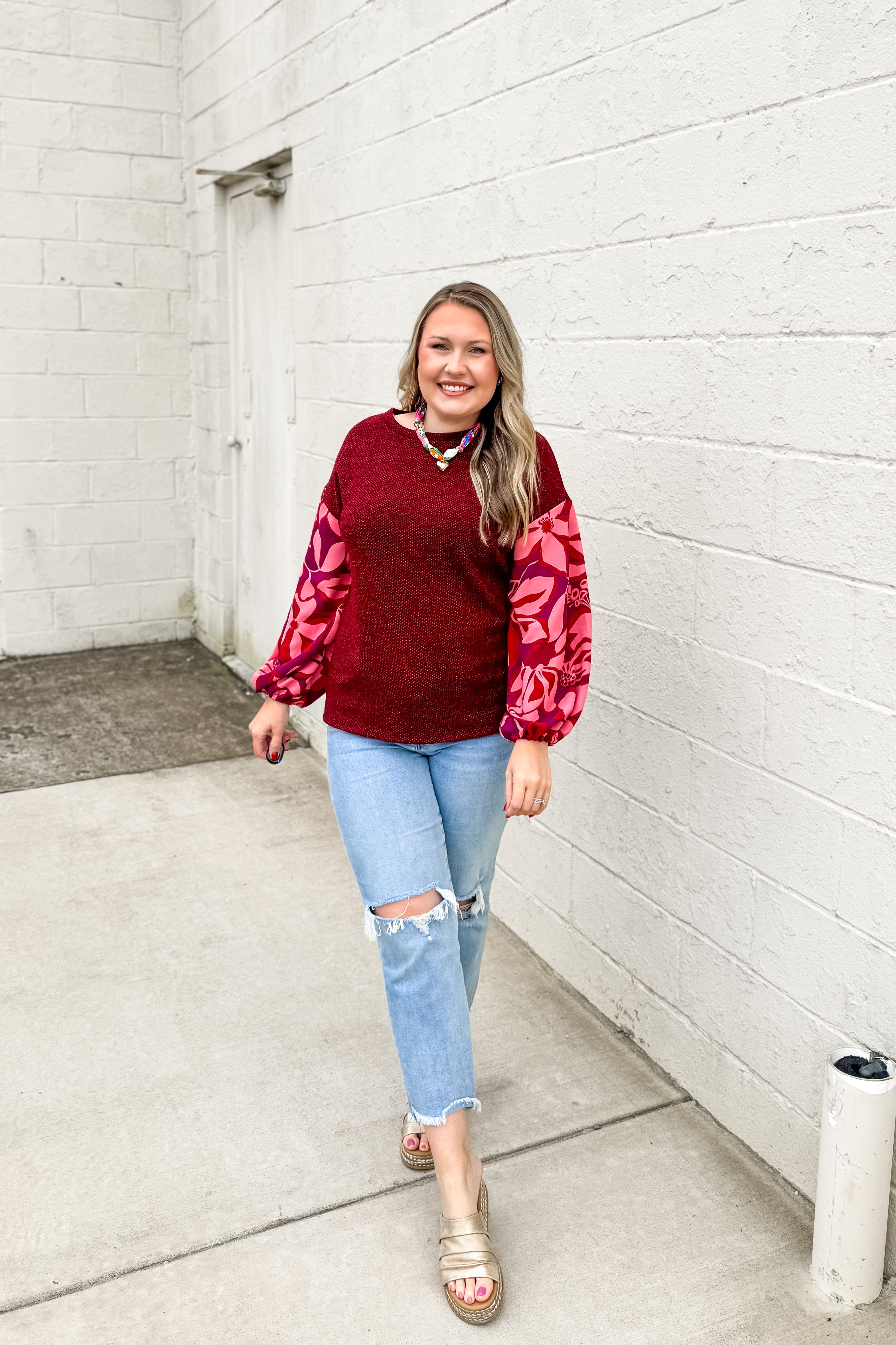 Autumn Bloom Sleeve Top
